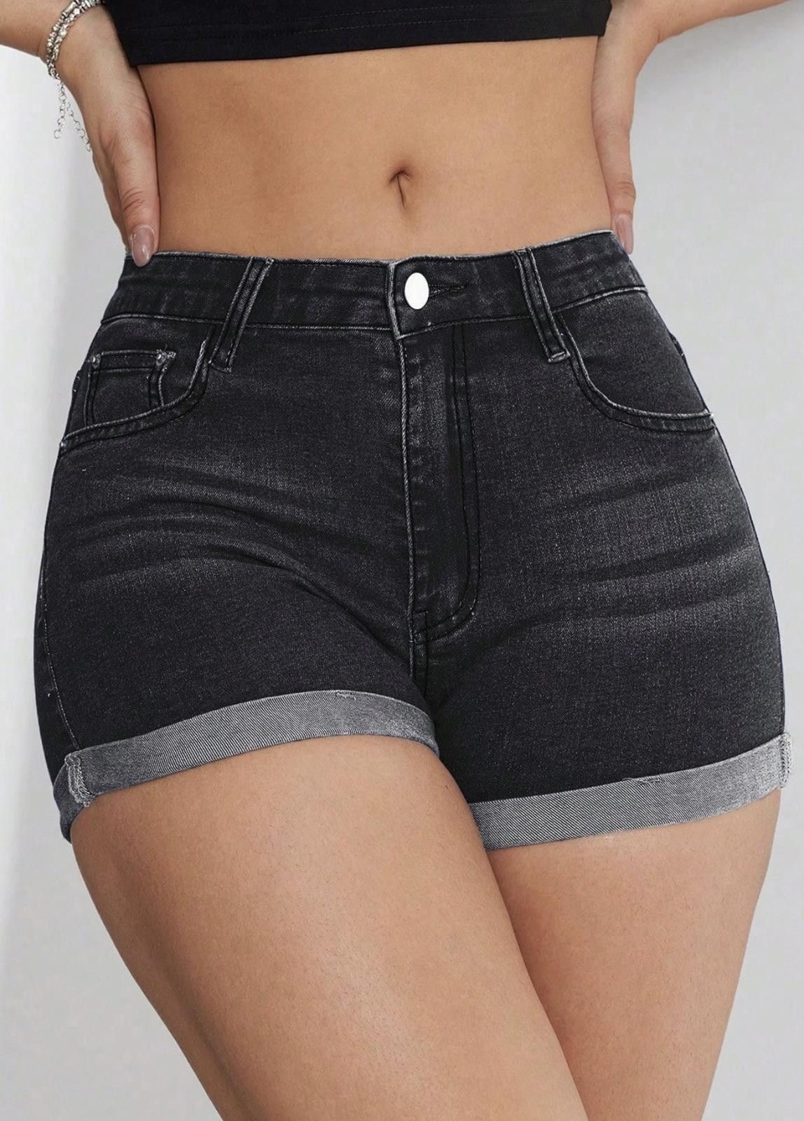 Other SHEIN Denim Shorts in Washed Black (Size 27) Size 27" / US 4 / IT 40 - 1 Thumbnail