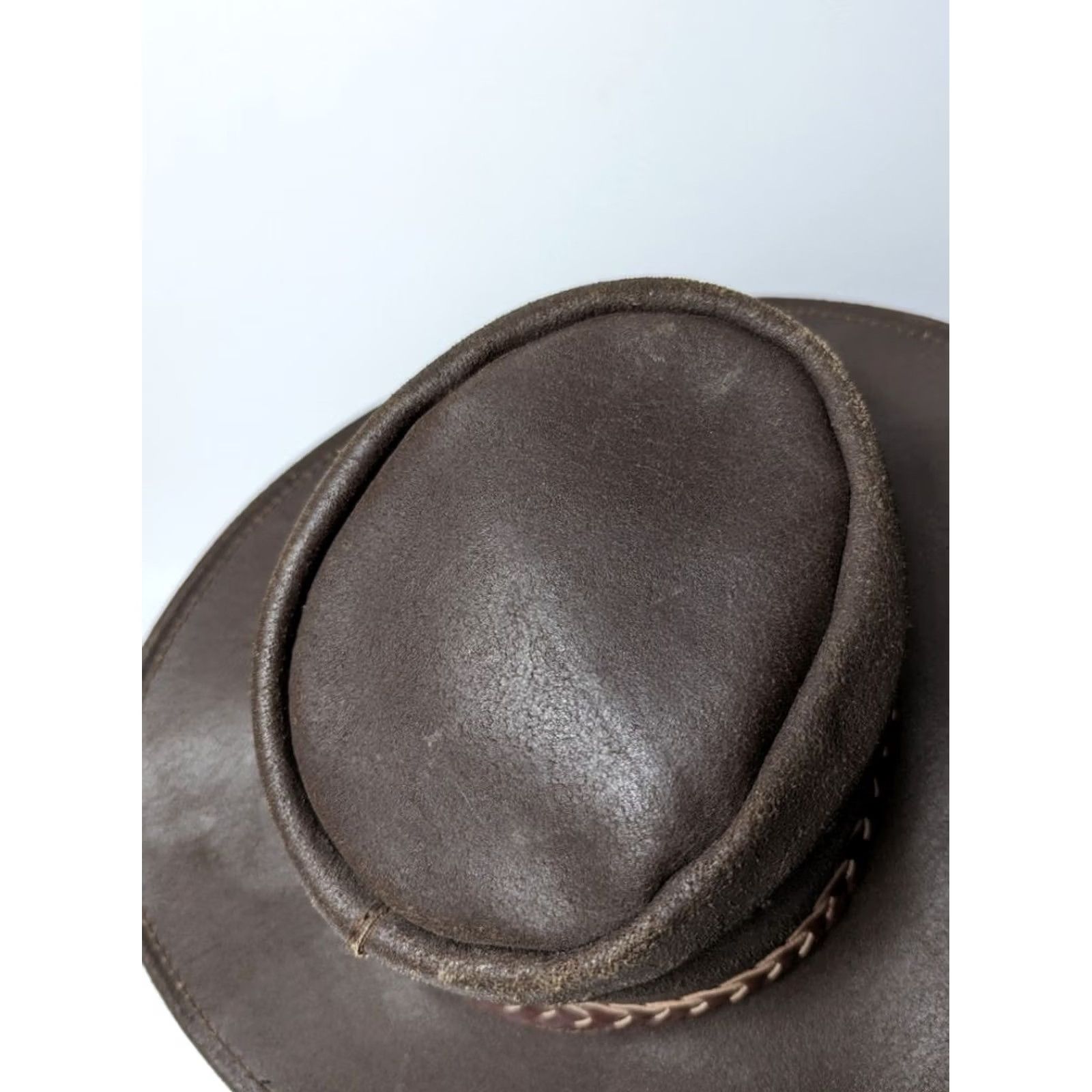 Vintage Purely Outback Purely Australian Lather Cowboy Hat Size S Mens Brown Cowboy Hat Size ONE SIZE - 7 Thumbnail