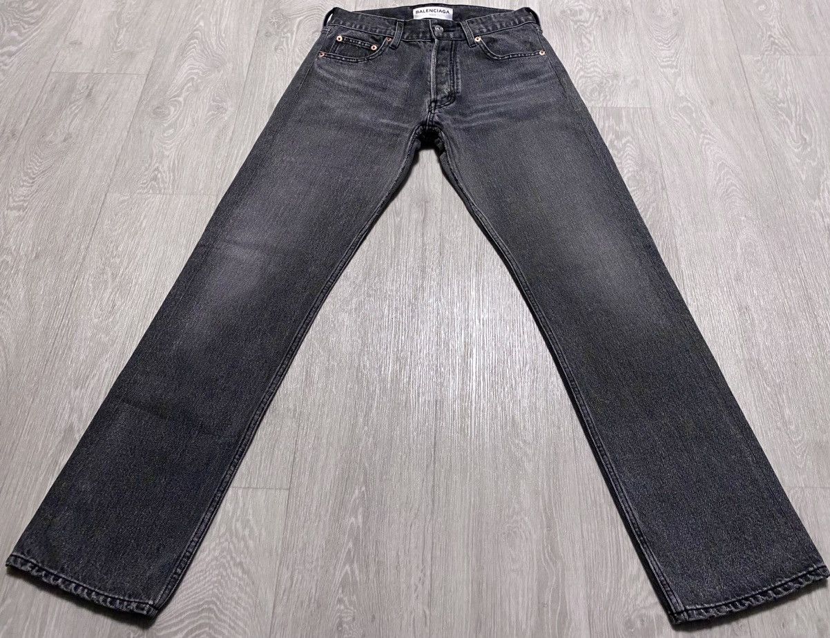 Balenciaga Unisex Balenciaga FW’17 Archetype Graphite Black Denim Jeans Size US 28 / EU 44 - 3 Thumbnail