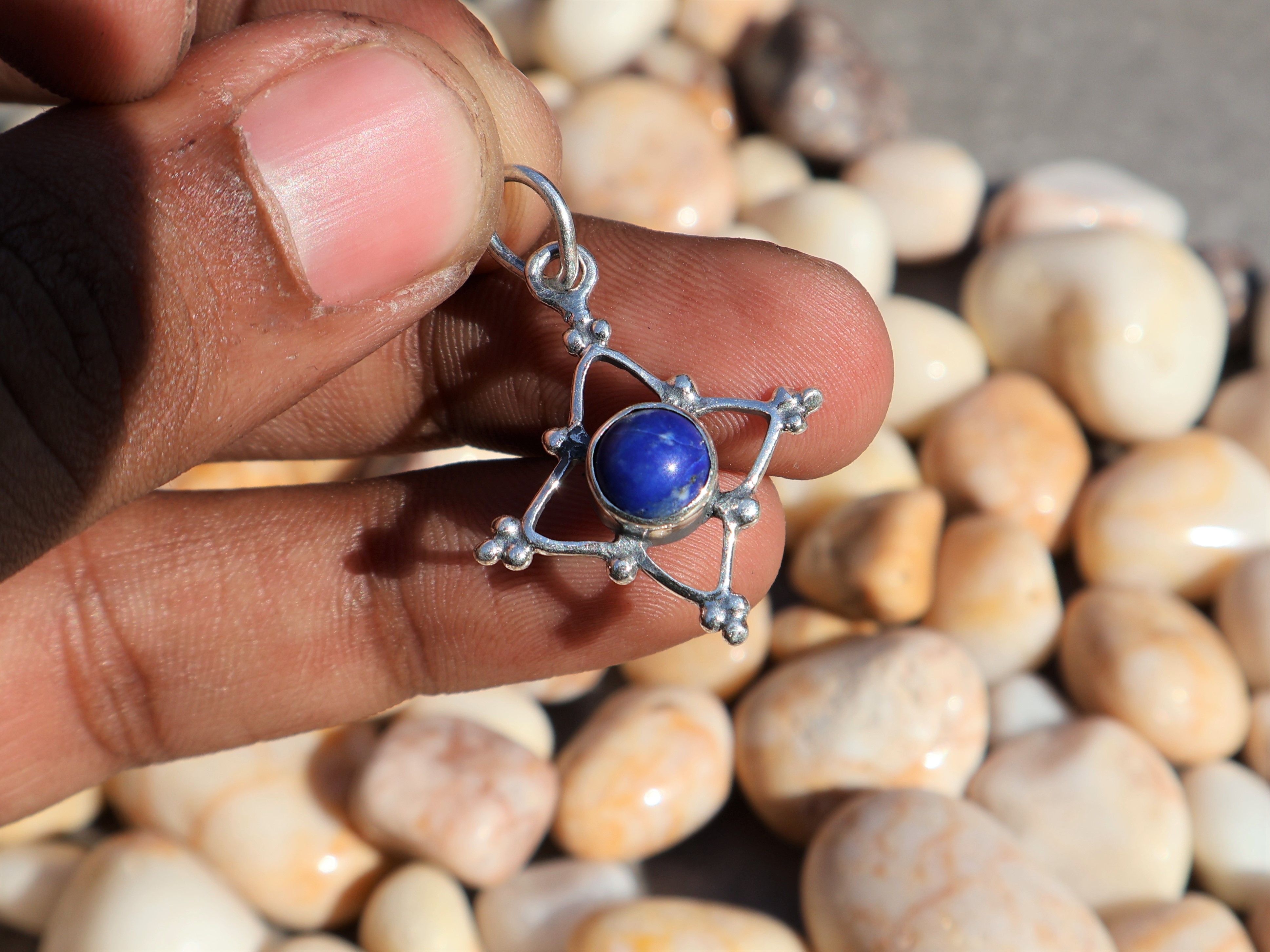 Handmade Lapis Lazuli Pendant, 925 Sterling Silver, Handmade Pendant, Size ONE SIZE - 1 Thumbnail