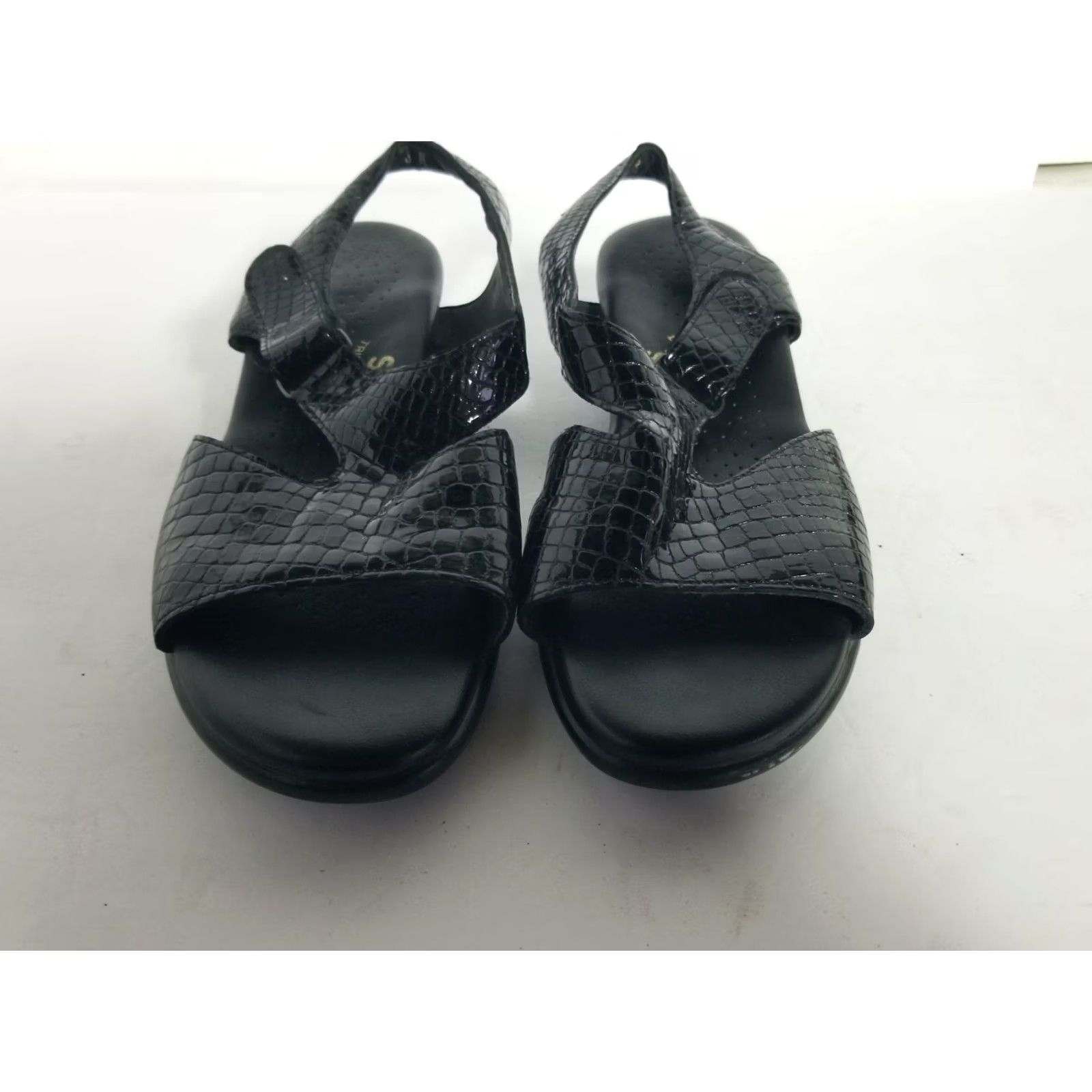 SAS SAS Women's Sandal Slingback Crocs Print Black Patent Leather Size 8 M Indoor Outdoor Womens Size US 8 / IT 38 - 6 Thumbnail