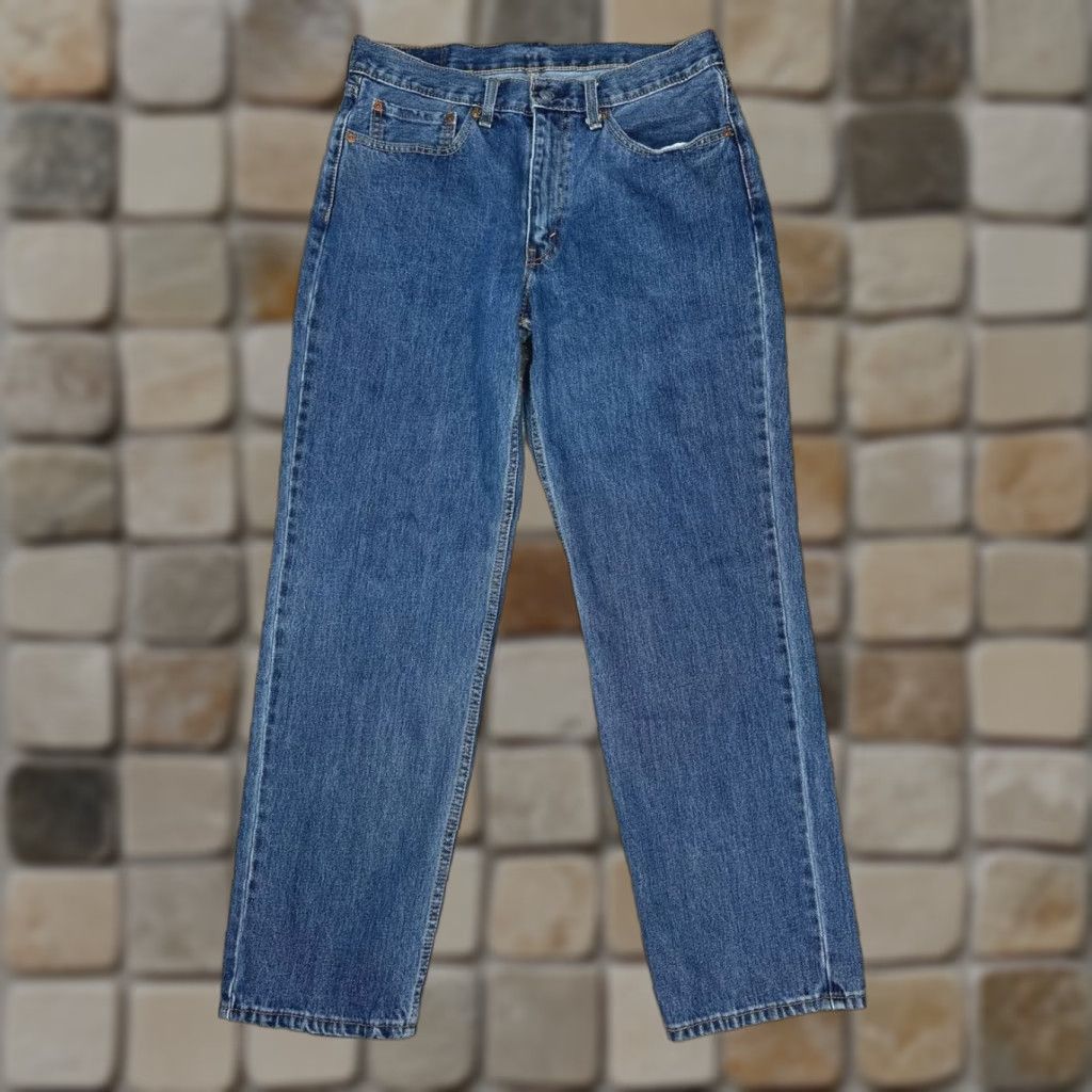 Levi's Levi's 550 Jeans Mens 34 Blue Denim Cotton Mid Rise Relaxed Straight Leg 32x31 Jeans Size US 34 / EU 50 - 1 Thumbnail
