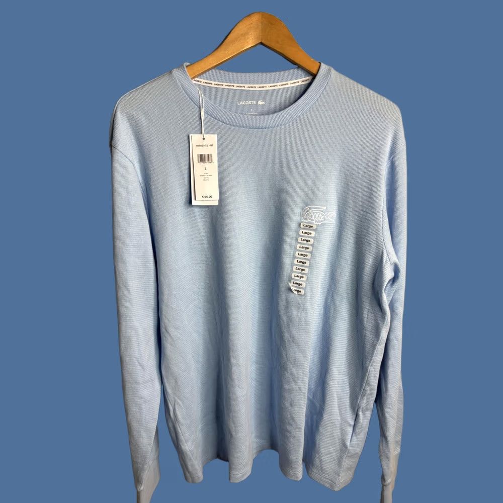 Lacoste Lacoste Thermal Shirt Mens Large Blue Long Sleeve Waffle Knit Undershirt Tagless Size US L / EU 52-54 / 3 - 1 Thumbnail