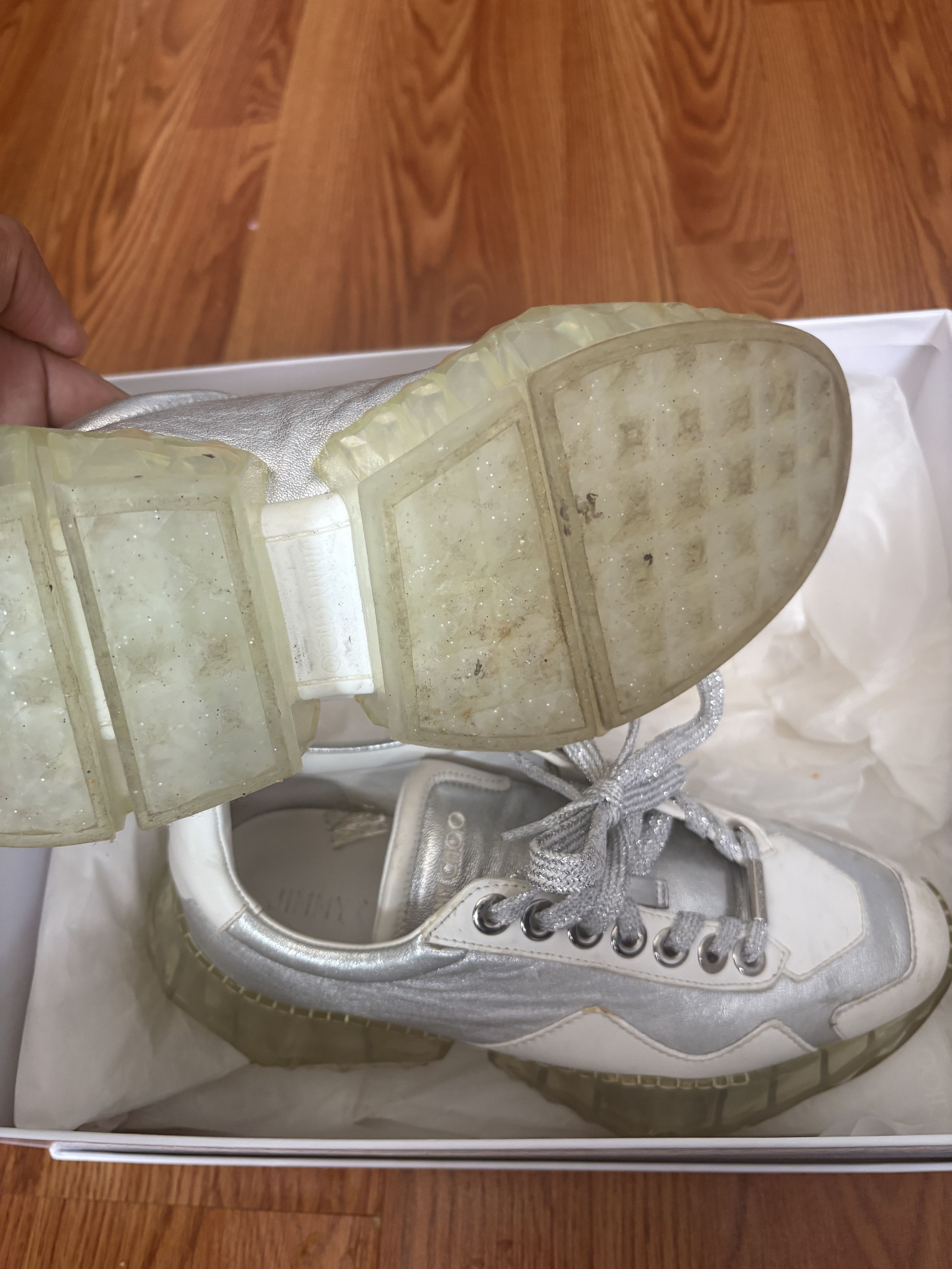 Jimmy Choo Jimmy Choo silver sneakers Size US 7.5 / IT 37.5 - 8 Thumbnail