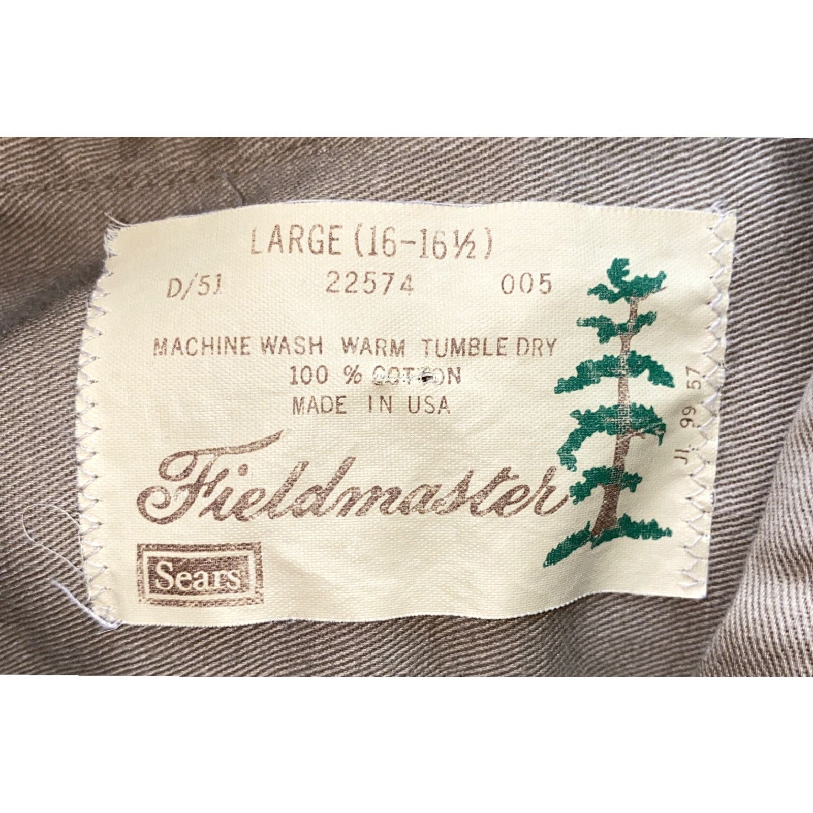 Sears VINTAGE Sears Fieldmaster USA Made Mens Short Sleeve Button Down Collar Cotton Shirt Beige Large Size US L / EU 52-54 / 3 - 6 Thumbnail