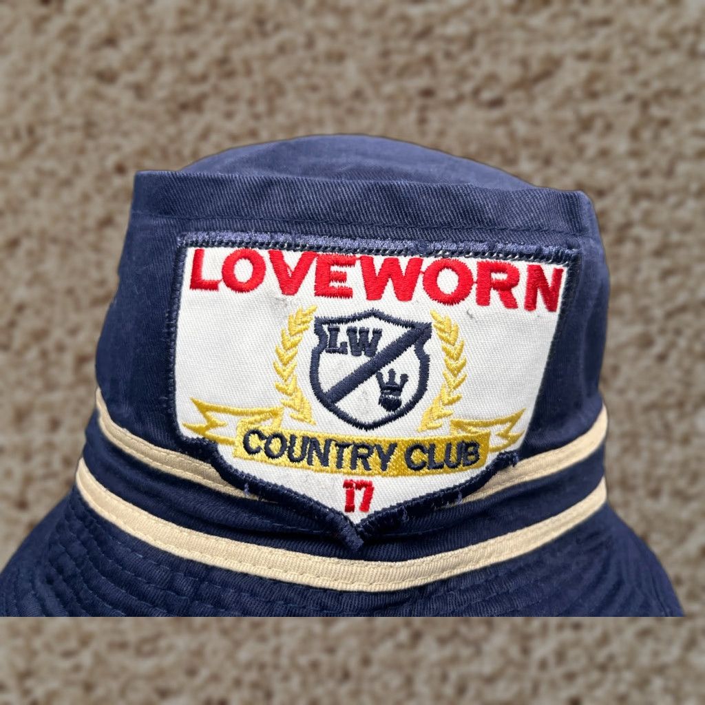 Vintage Loveworn Bucket Hat Cap Hat Blue Cotton Outdoor Adult Small Blue Twill Logo 90s? Size ONE SIZE - 1 Thumbnail