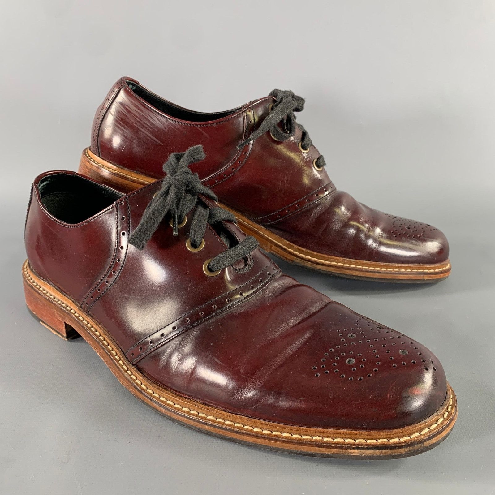 Cole Haan COLE HAAN Size 12 Burgundy Wingtip Leather Oxford Shoes Size US 12 / EU 45 - 1 Thumbnail