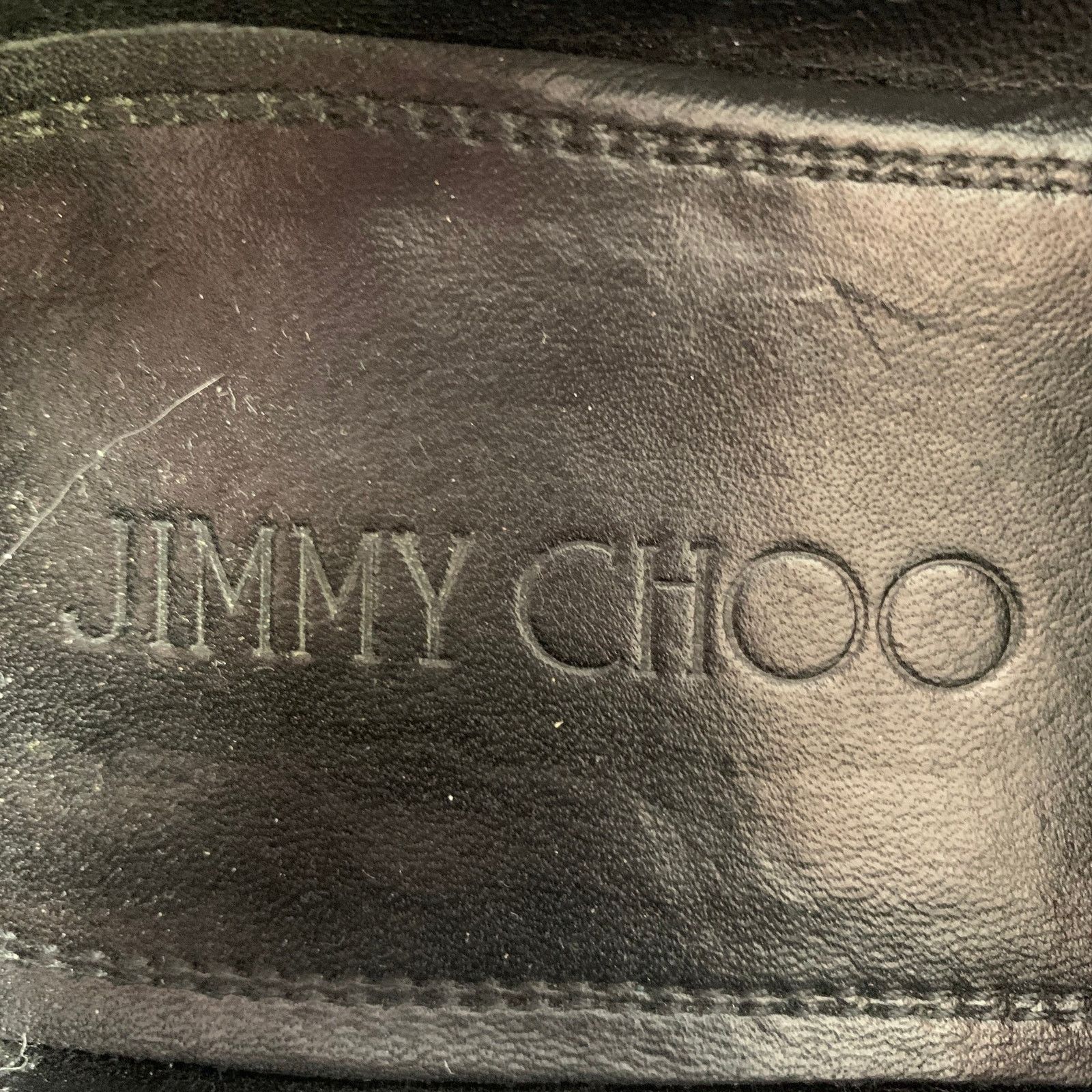 Jimmy Choo JIMMY CHOO Size 11.5 Black Grey Glitter Velvet Loafers Size US 11.5 / EU 44-45 - 7 Thumbnail