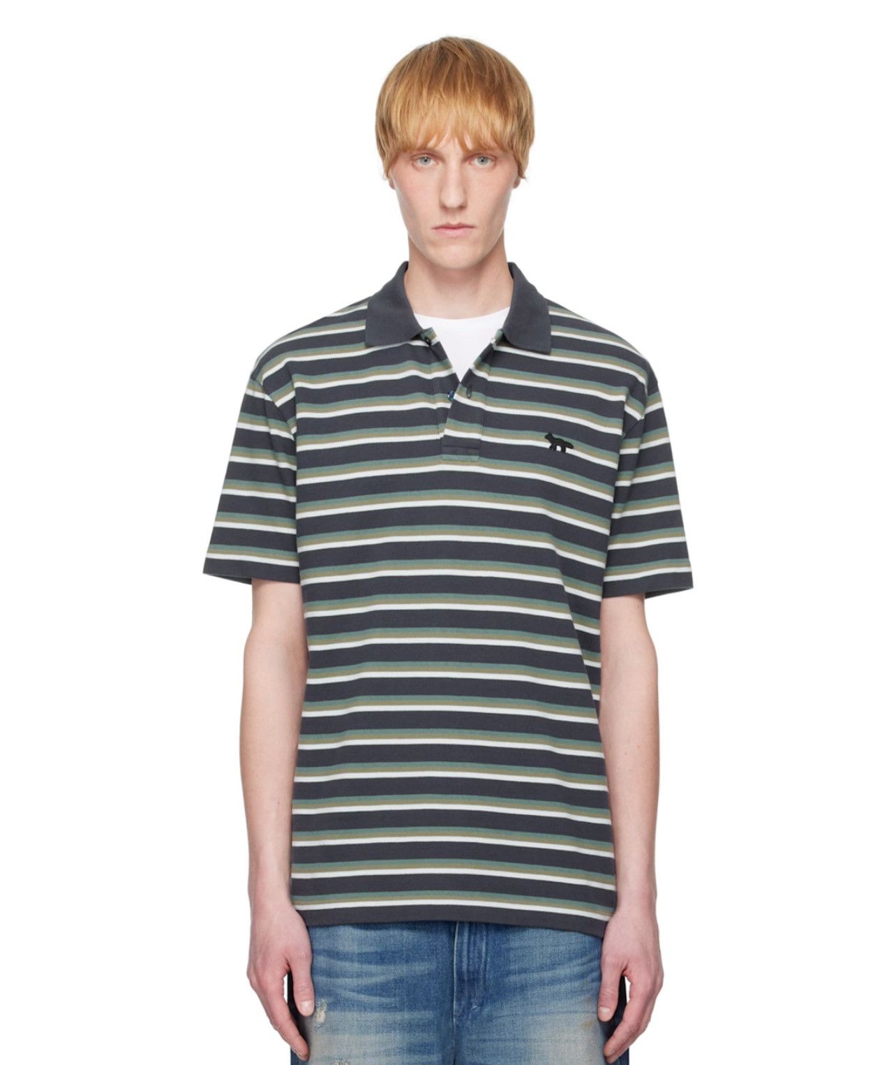 Maison Kitsune Maison Kitsune Fox Patch Tri Color Stripes Polo $245 CAD Size US S / EU 44-46 / 1 - 4 Thumbnail