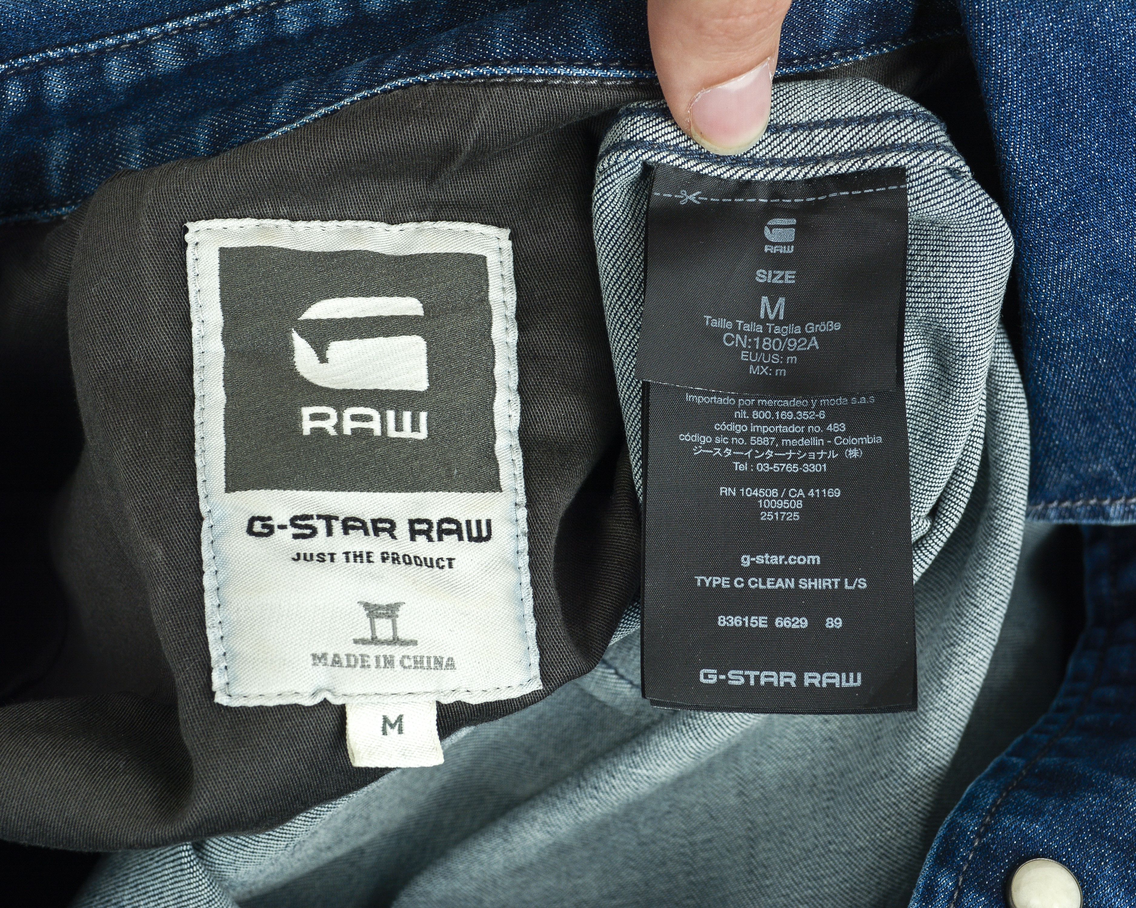 G-Star Type C Clean Shirt M Slim Fit Long Sleeve Denim Pearl Snap Size US M / EU 48-50 / 2 - 6 Thumbnail