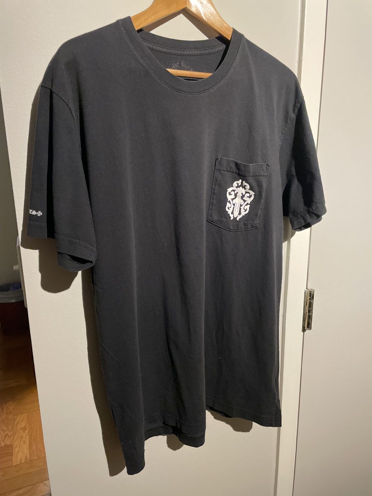 image of Chrome Hearts Pocket Tee in Black, Men's (Size XL)