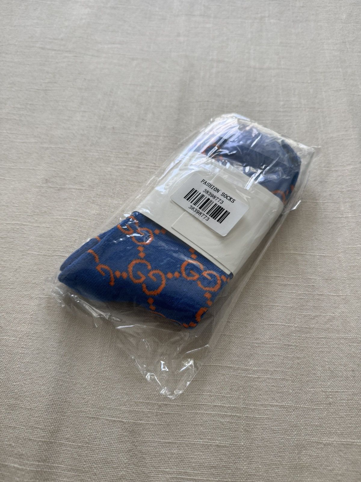 Imran Potato Imran Potato Gucci Fashion Socks Blue Orange Size ONE SIZE - 2 Thumbnail
