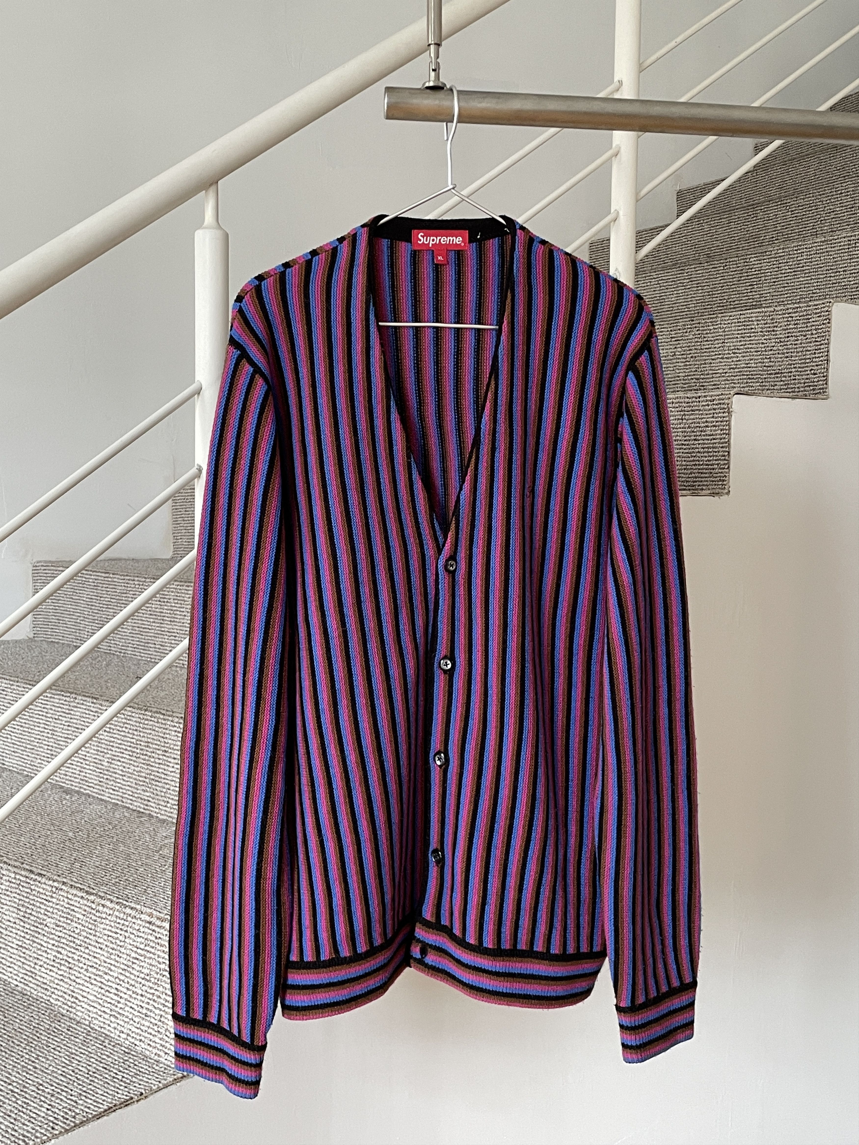 Supreme Striped Mohair Cardigan Grailed