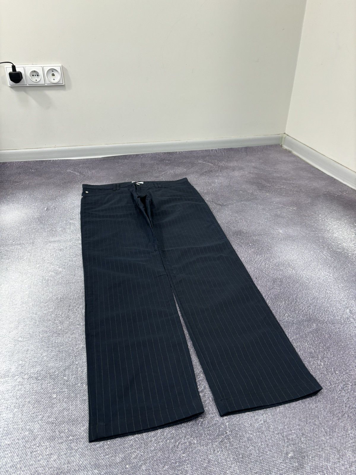 Versace Jeans Couture Versace Jeans Couture Women’s Pinstripe Navy Cotton Pants Size 32" / US 10 / IT 46 - 3 Thumbnail
