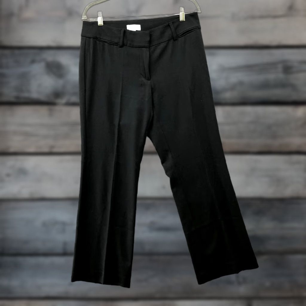 Loft LOFT Dress Pants Womens 6 Black Mid Rise Stretch Flat Front Straight Pockets Business Formal Workwear Dress Trouser Size 28" / US 6 / IT 42 - 1 Thumbnail