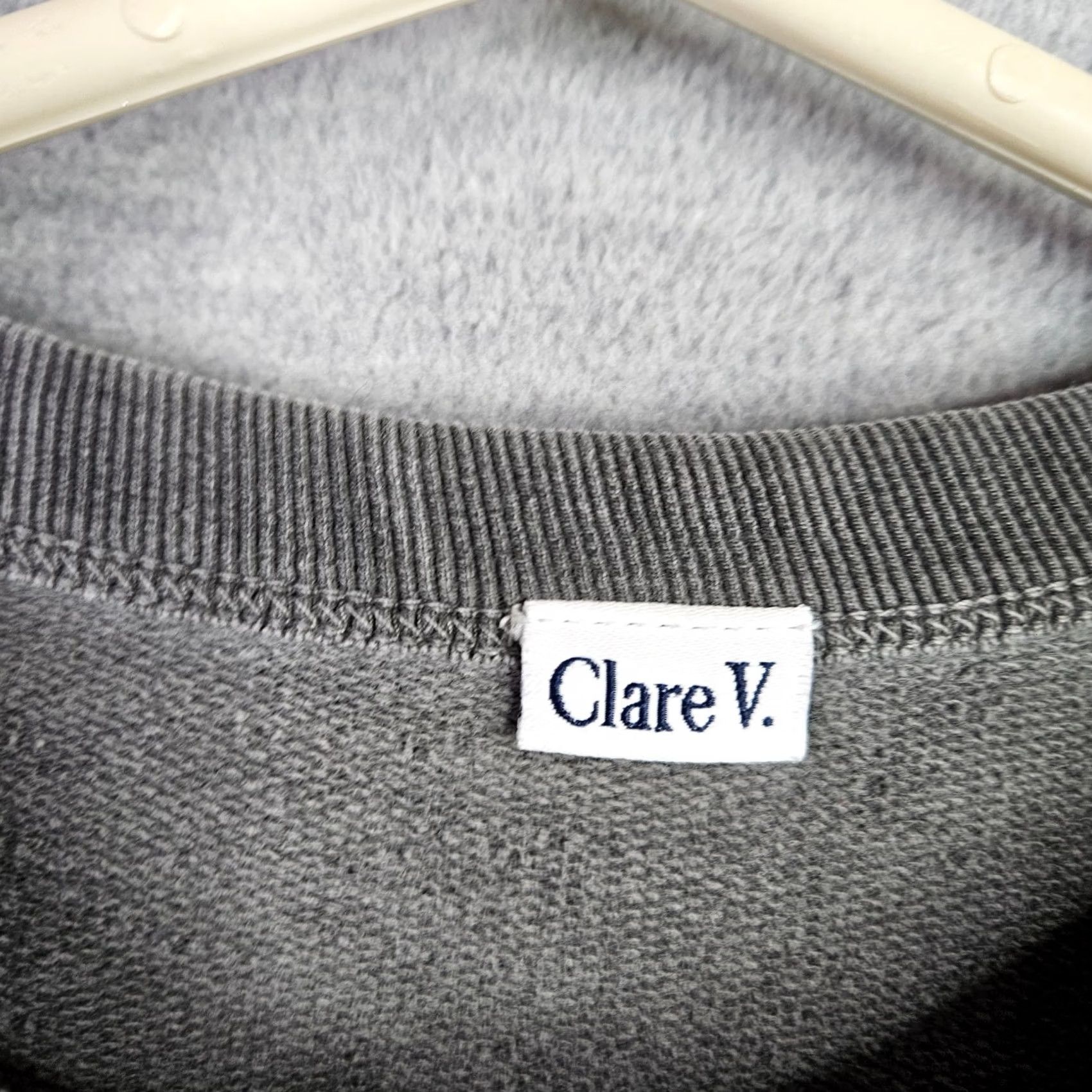 Vintage Clare V. Sweatshirt Women’s Gray Ruffle Shoulder Pullover Size S Regular Knit Cotton Blend Shirt Pullover All Seasons Casual Womens Size S / US 4 / IT 40 - 4 Thumbnail