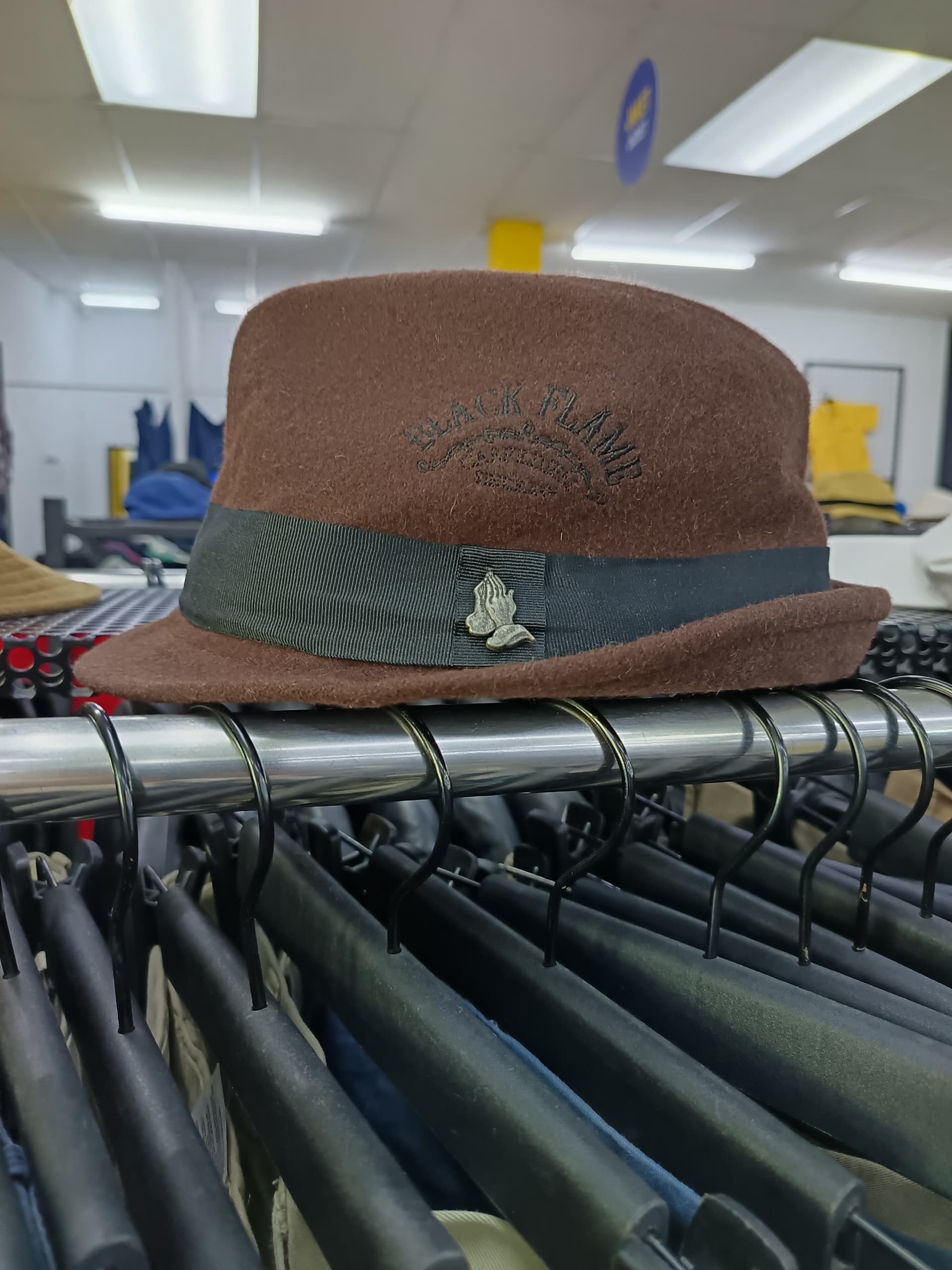 Japanese Brand Black flame fedora hat Size ONE SIZE - 1 Thumbnail