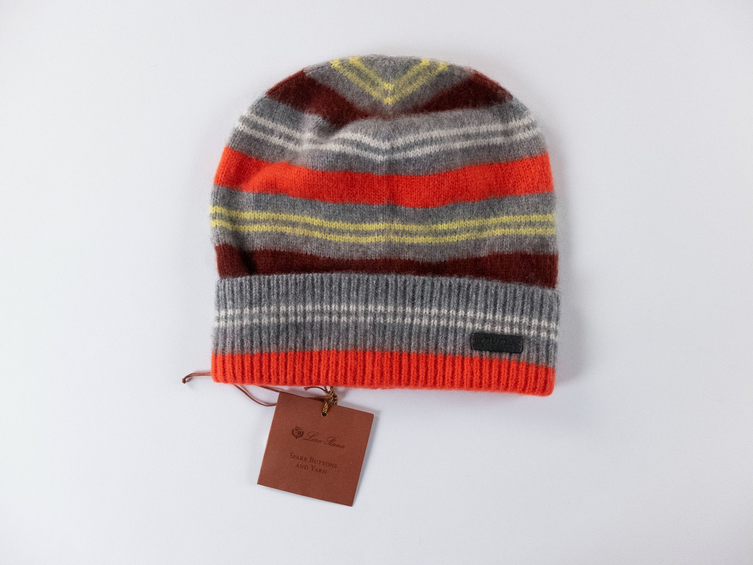 Loro Piana LORO PIANA Twyford gray striped cashmere mohair beanie hat Size ONE SIZE - 1 Thumbnail
