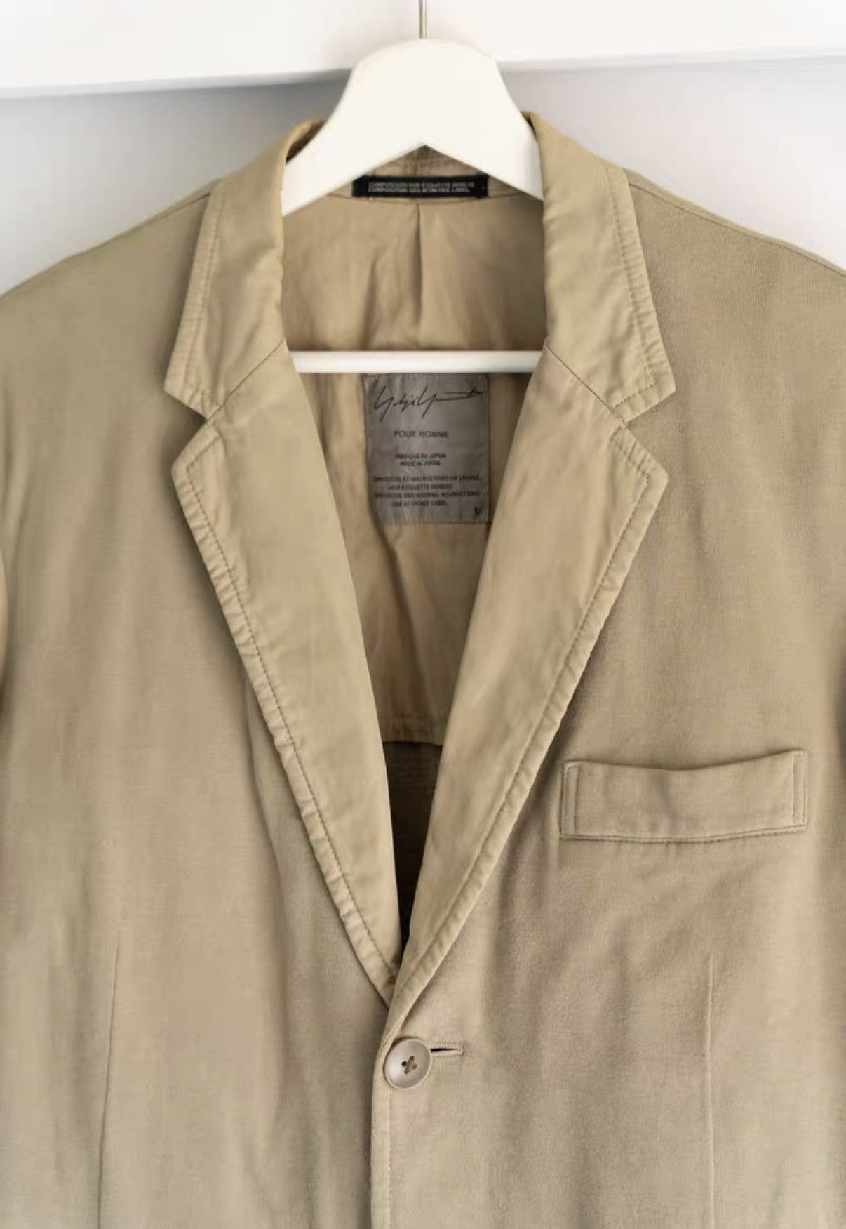 Yohji Yamamoto Yohji Yamamoto 12SS Khaki Switching Blazer K4 Size US S / EU 44-46 / 1 - 3 Thumbnail