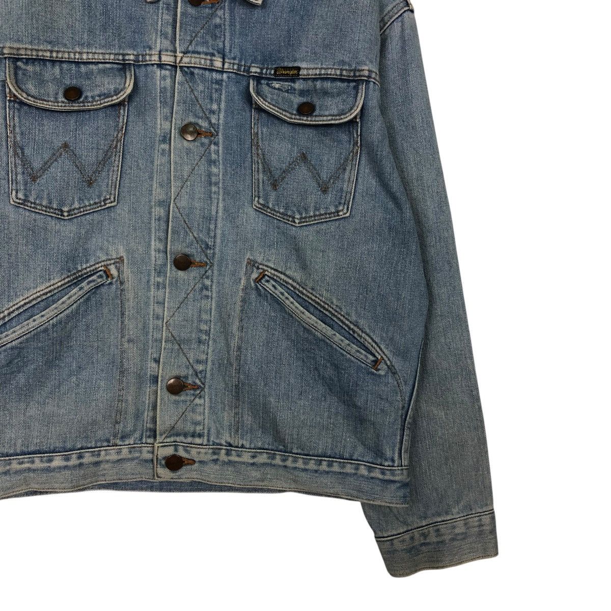 Wrangler 🔥14OZ BROKEN DENIM TRUCKER BIKER DENIM JACKET WRANGLER Size US M / EU 48-50 / 2 - 6 Thumbnail