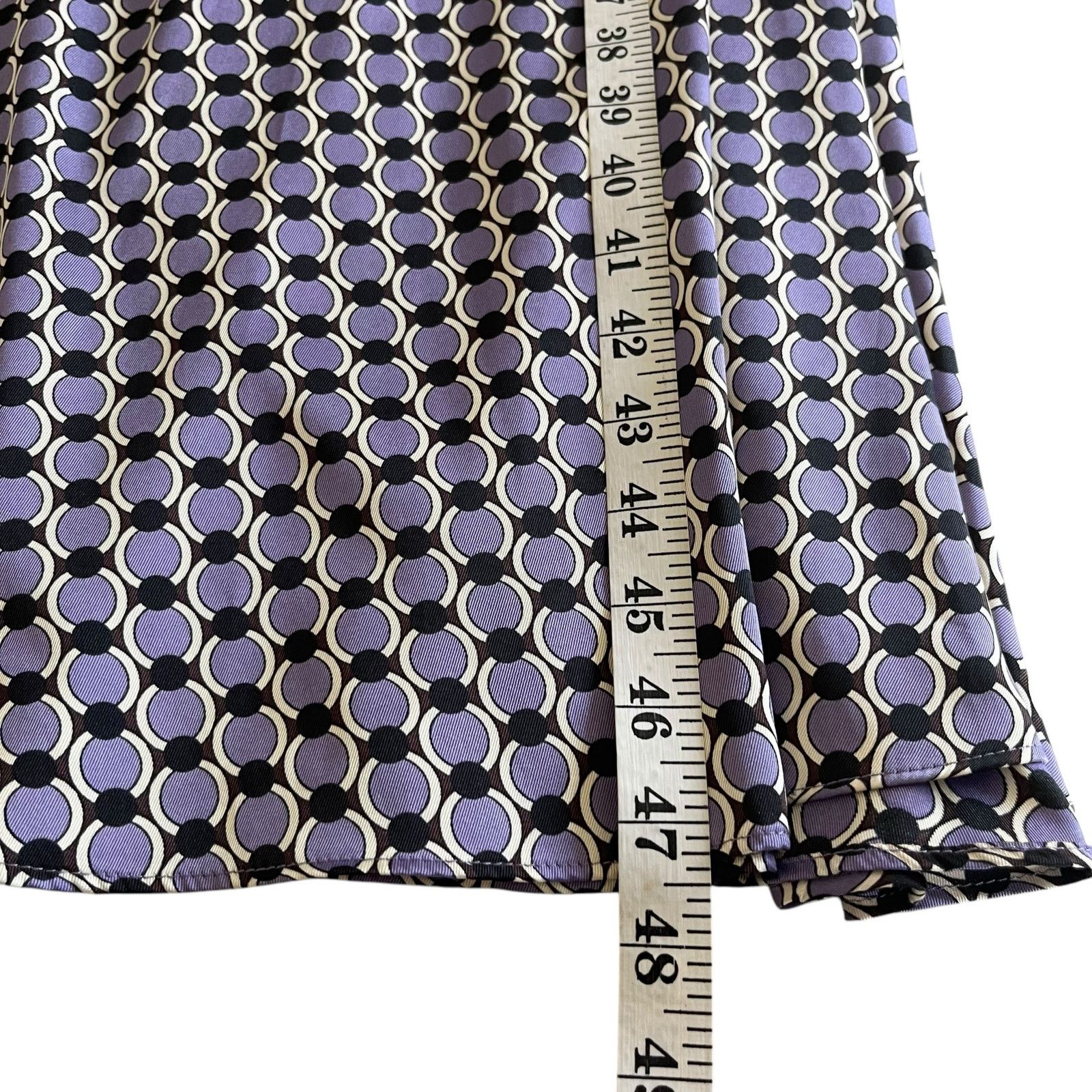 Zara Zara Purple Circle Geometric Print Belted Midi Shirt Dress Size XS / US 0-2 / IT 36-38 - 10 Thumbnail