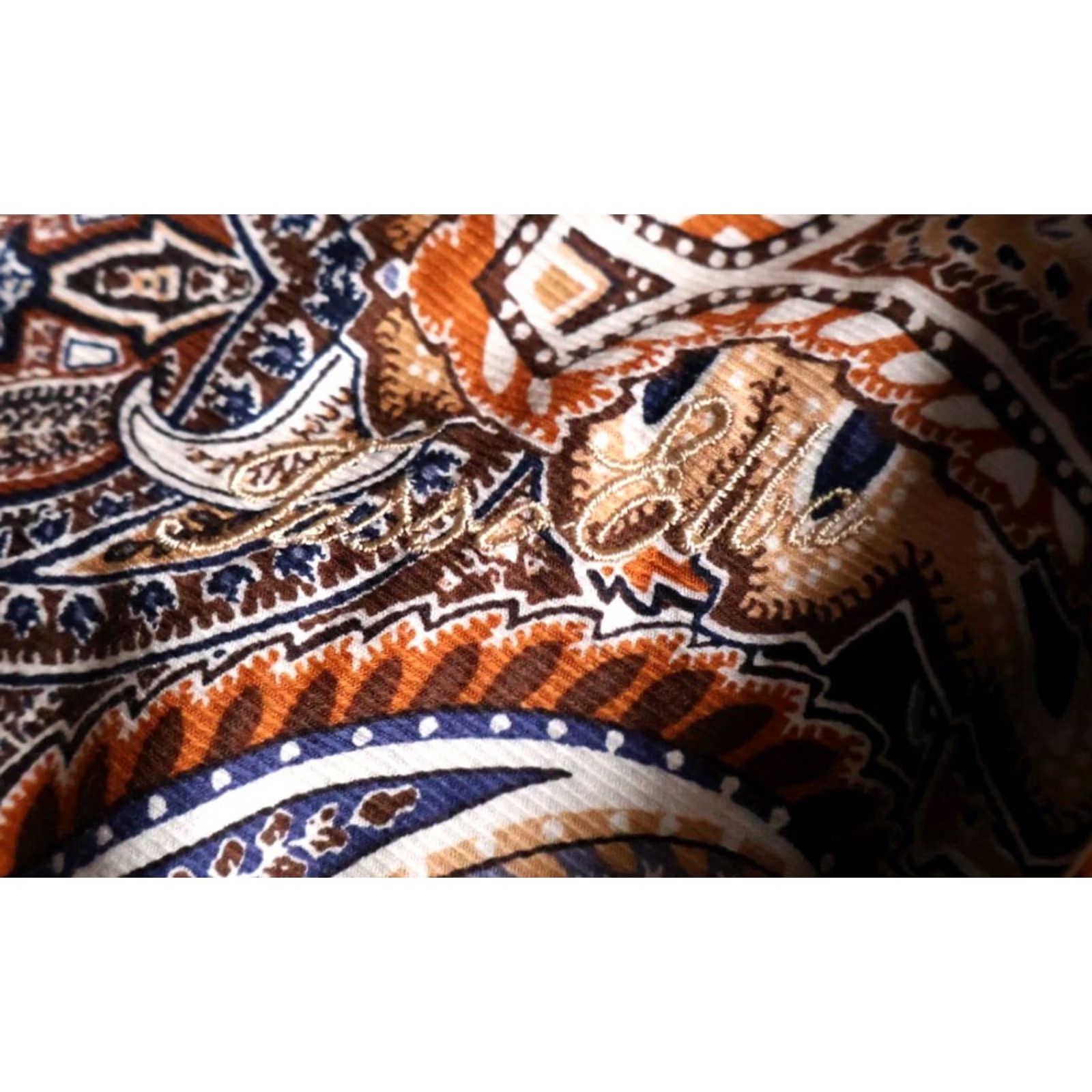 Tasso Elba Tasso Elba Paisley Shirt Men's Large Brown Blue Tapestry Boho Hippie Cotton Size US L / EU 52-54 / 3 - 3 Thumbnail