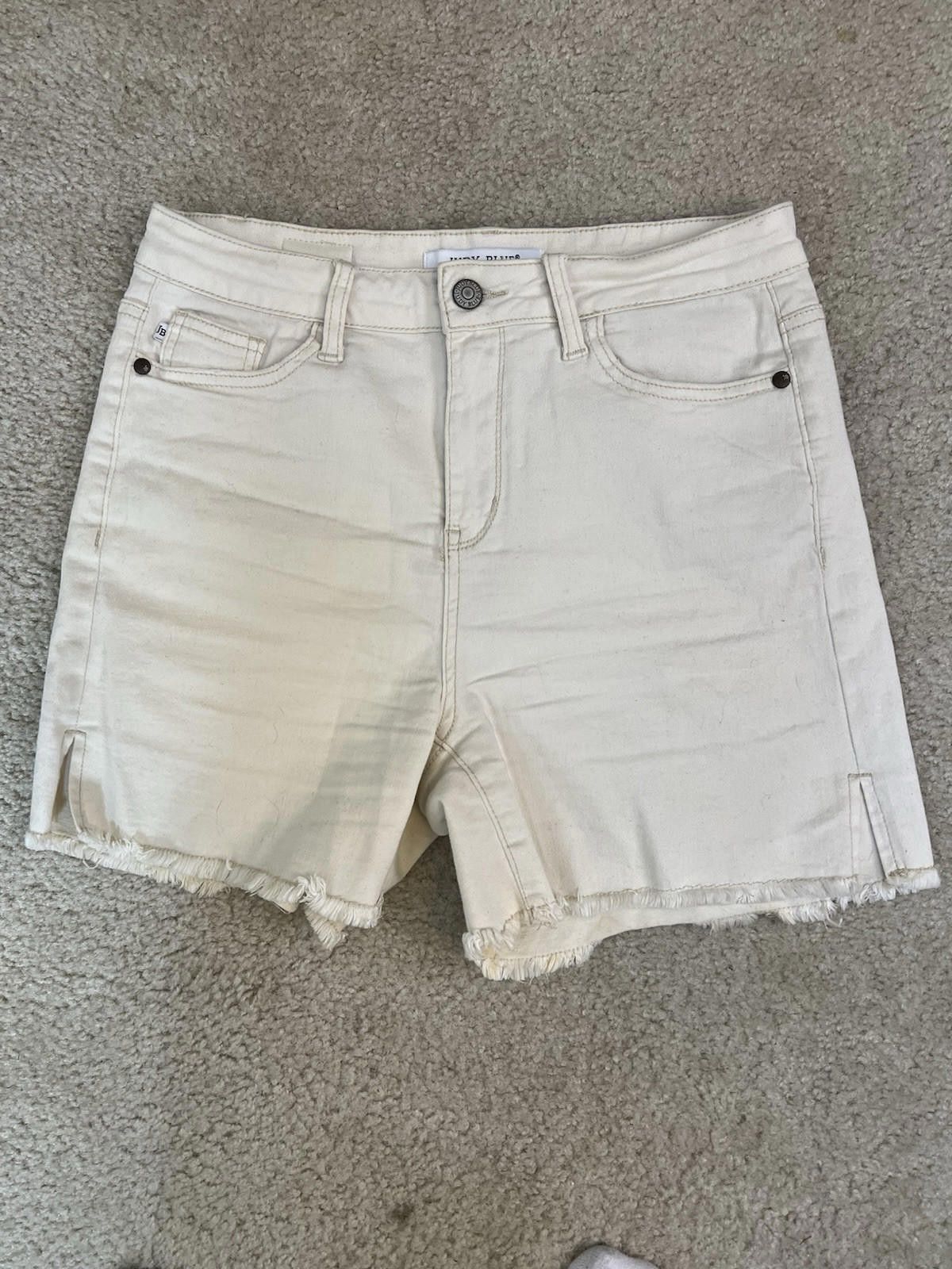 Designer Judy Blue High Rise Denim Shorts Size Medium White Style Size 32" / US 10 / IT 46 - 1 Thumbnail