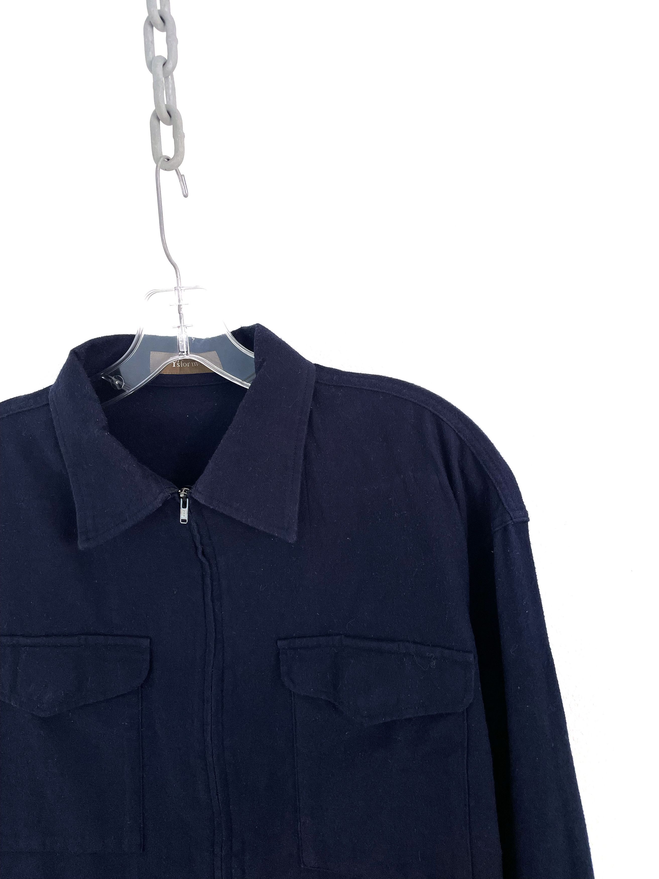 Yohji Yamamoto Brushed Cotton Cargo Zip Shirt Size US L / EU 52-54 / 3 - 6 Thumbnail