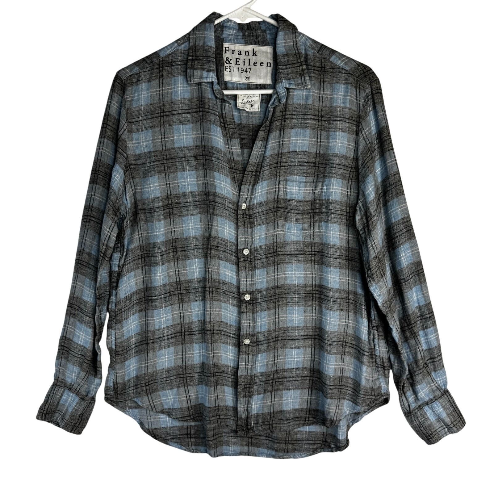 Frank & Eileen Frank & Eileen Shirt Womens Blue Plaid Flannel Button Up XS Size XS / US 0-2 / IT 36-38 - 1 Thumbnail