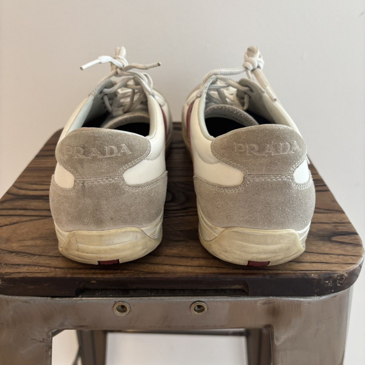 Prada Prada Vintage Red White Sneakers Size 10.5 Size US 10.5 / EU 43-44 - 5 Thumbnail