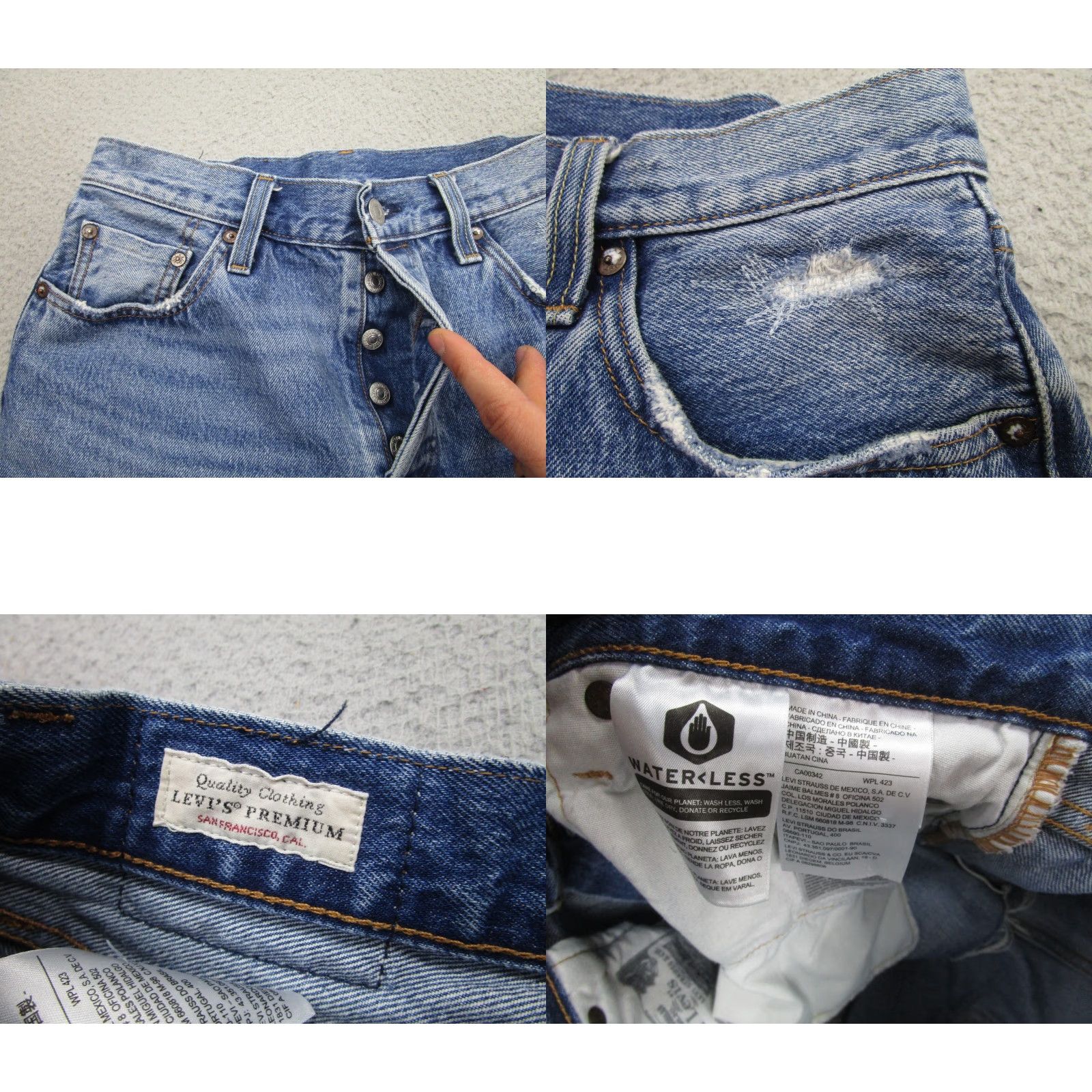 Levi's VINTAGE Levis 501 Premium Shorts Womens 28 Blue Denim High Rise Cutoff Frayed Big E 90s Size 28" / US 6 / IT 42 - 8 Thumbnail