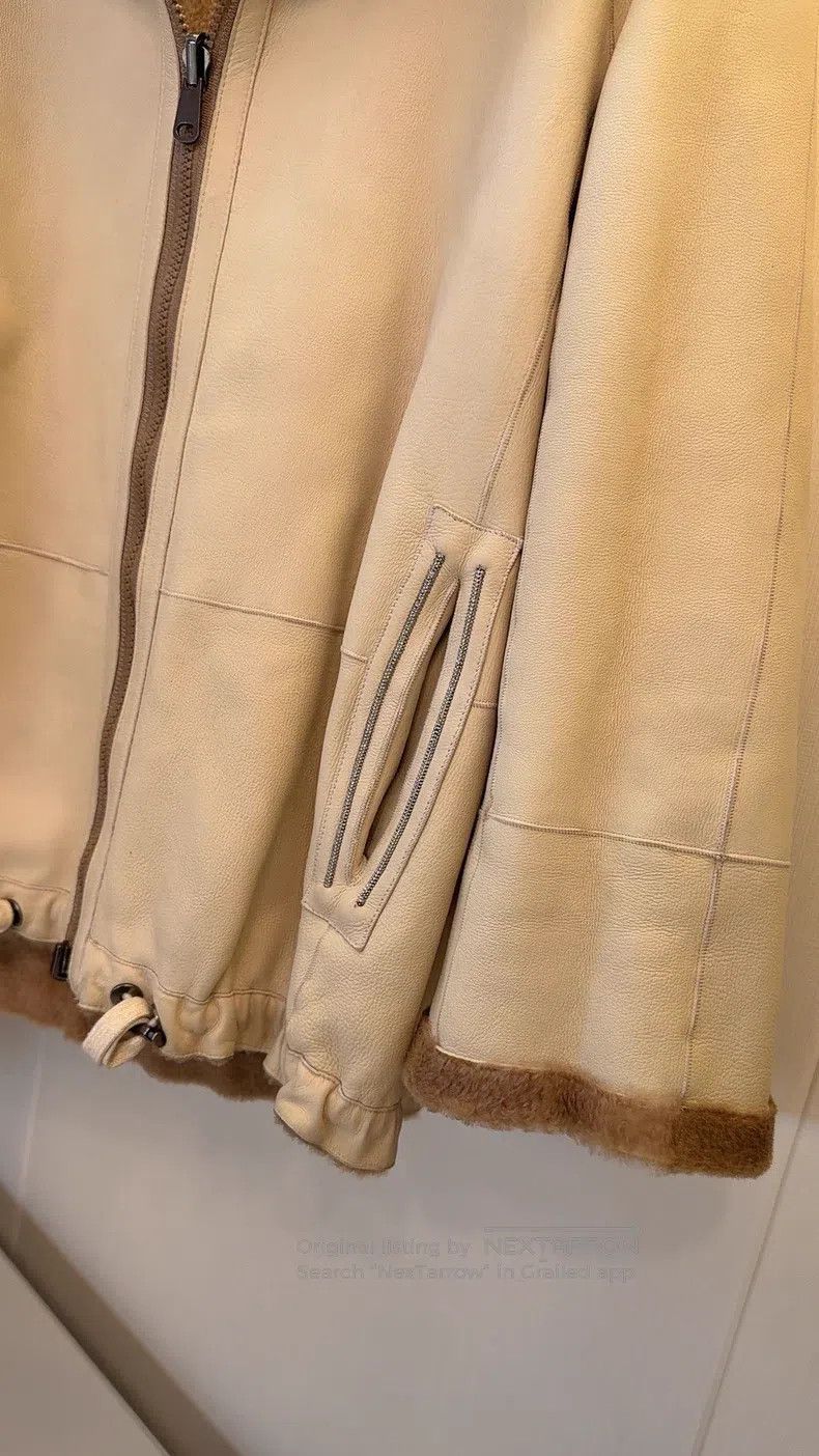 Brunello Cucinelli Brunello Cucinelli Beaded Double-Faced Ram Leather Fur Coa Size S / US 4 / IT 40 - 8 Thumbnail