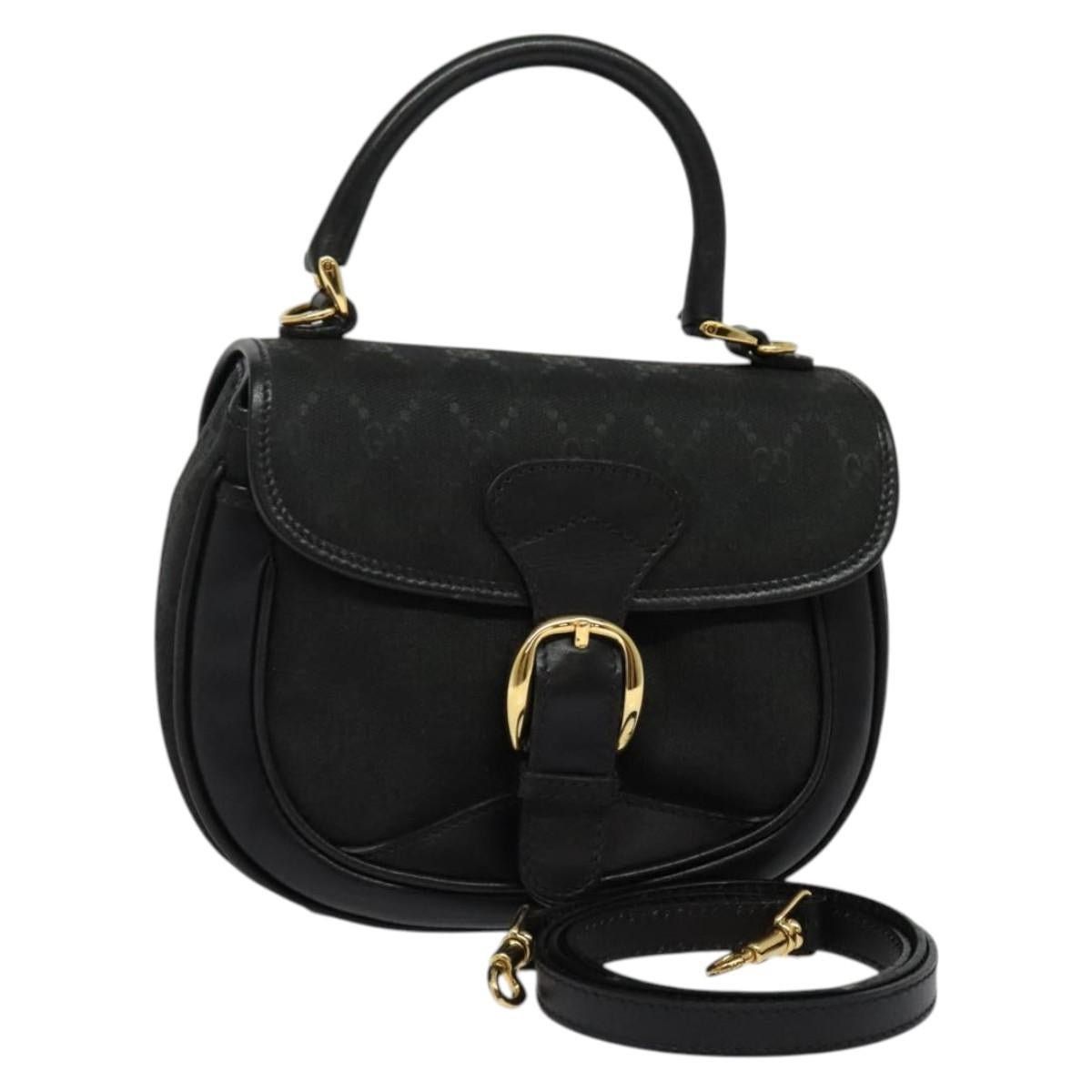Gucci GUCCI GG Canvas Hand Bag Black Gold 000 2058 000 2058 Size ONE SIZE - 1 Thumbnail