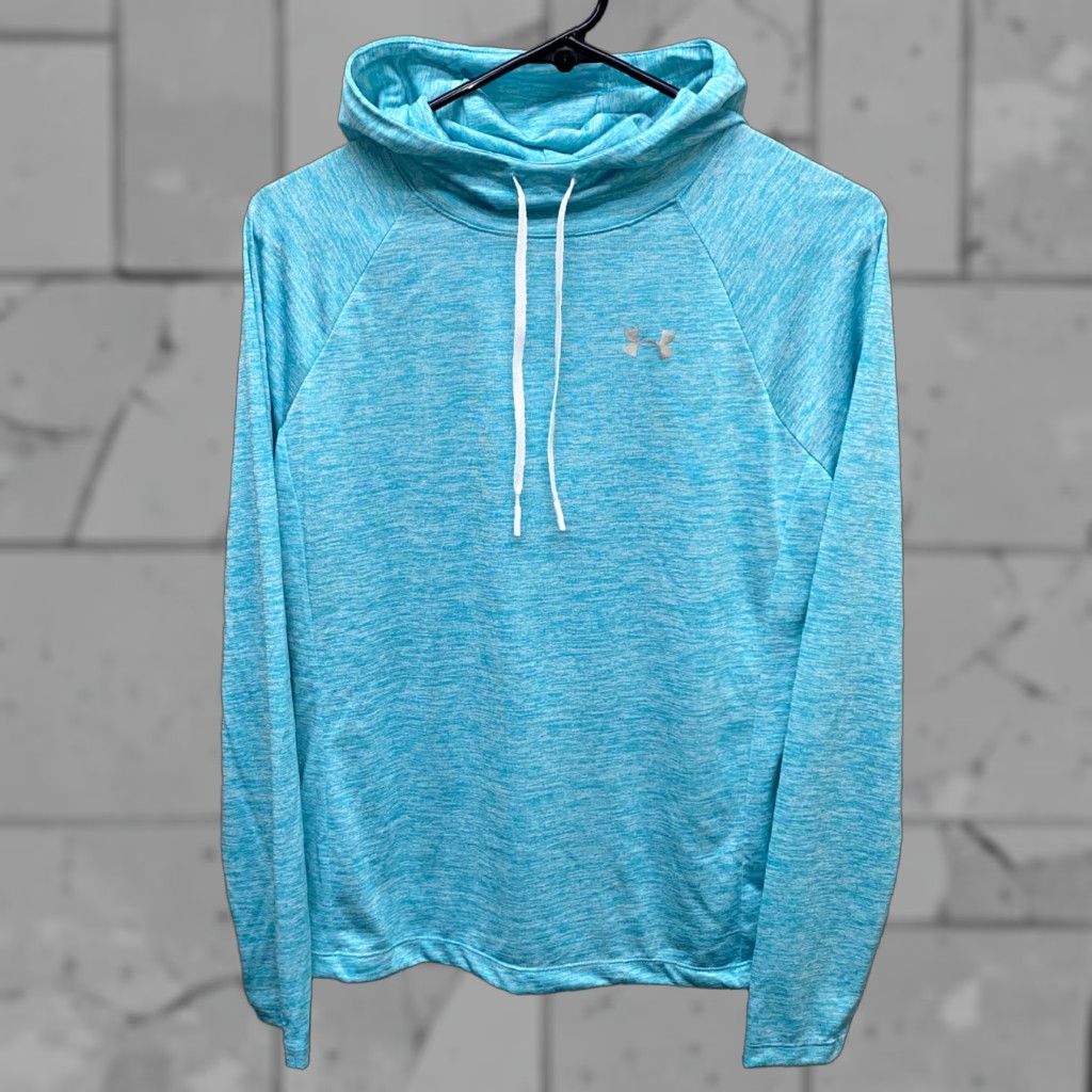 Under Armour Under Armour Hoodie Women M Polyester Long Sleeve Drawstring Hooded Heatgear Teal Blue Pullover Size M / US 6-8 / IT 42-44 - 1 Thumbnail