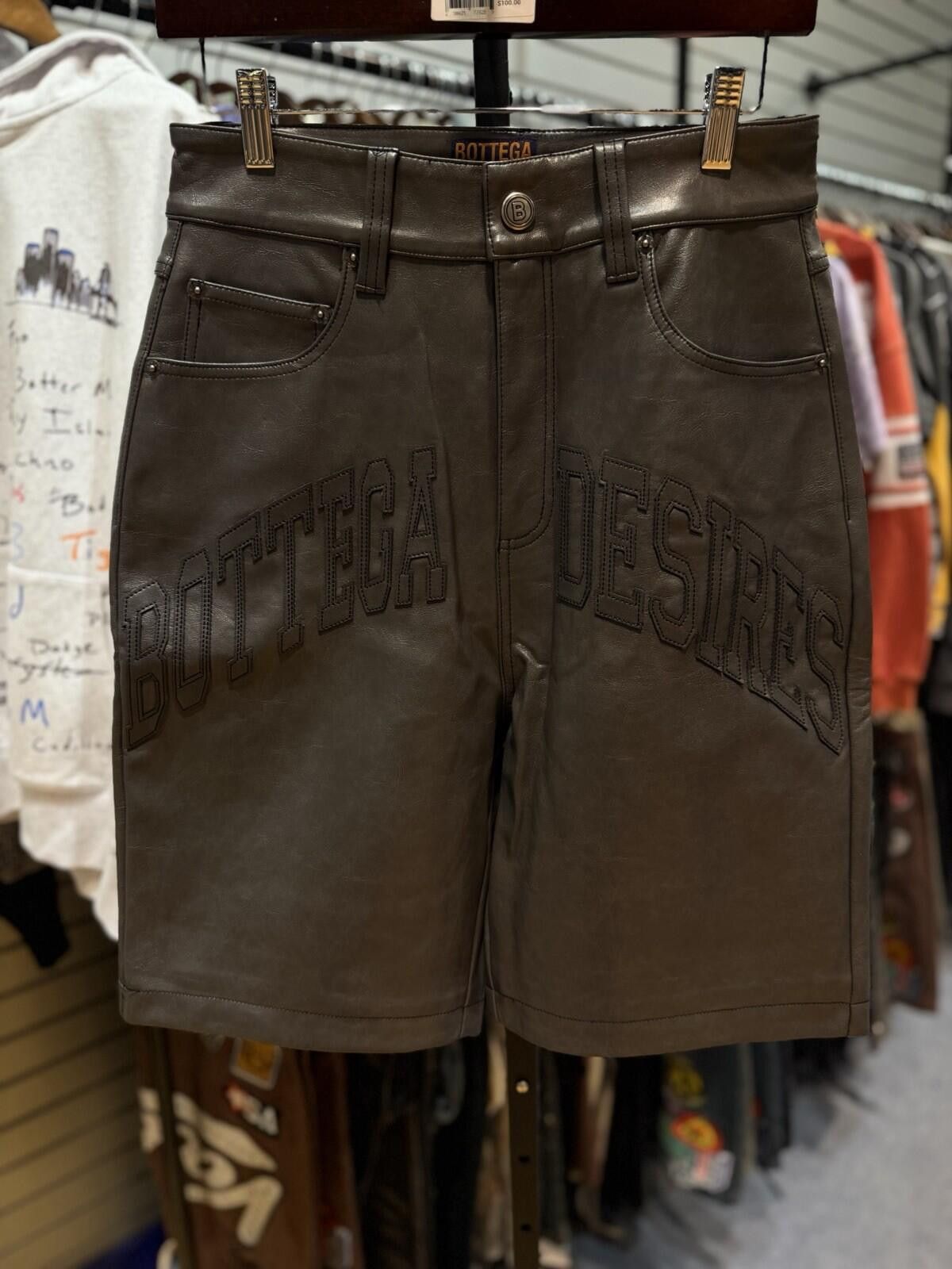 Bottega Desires Bottega Desires Grey Leather Shorts - Brand New Size 28 Size US 28 / EU 44 - 2 Thumbnail