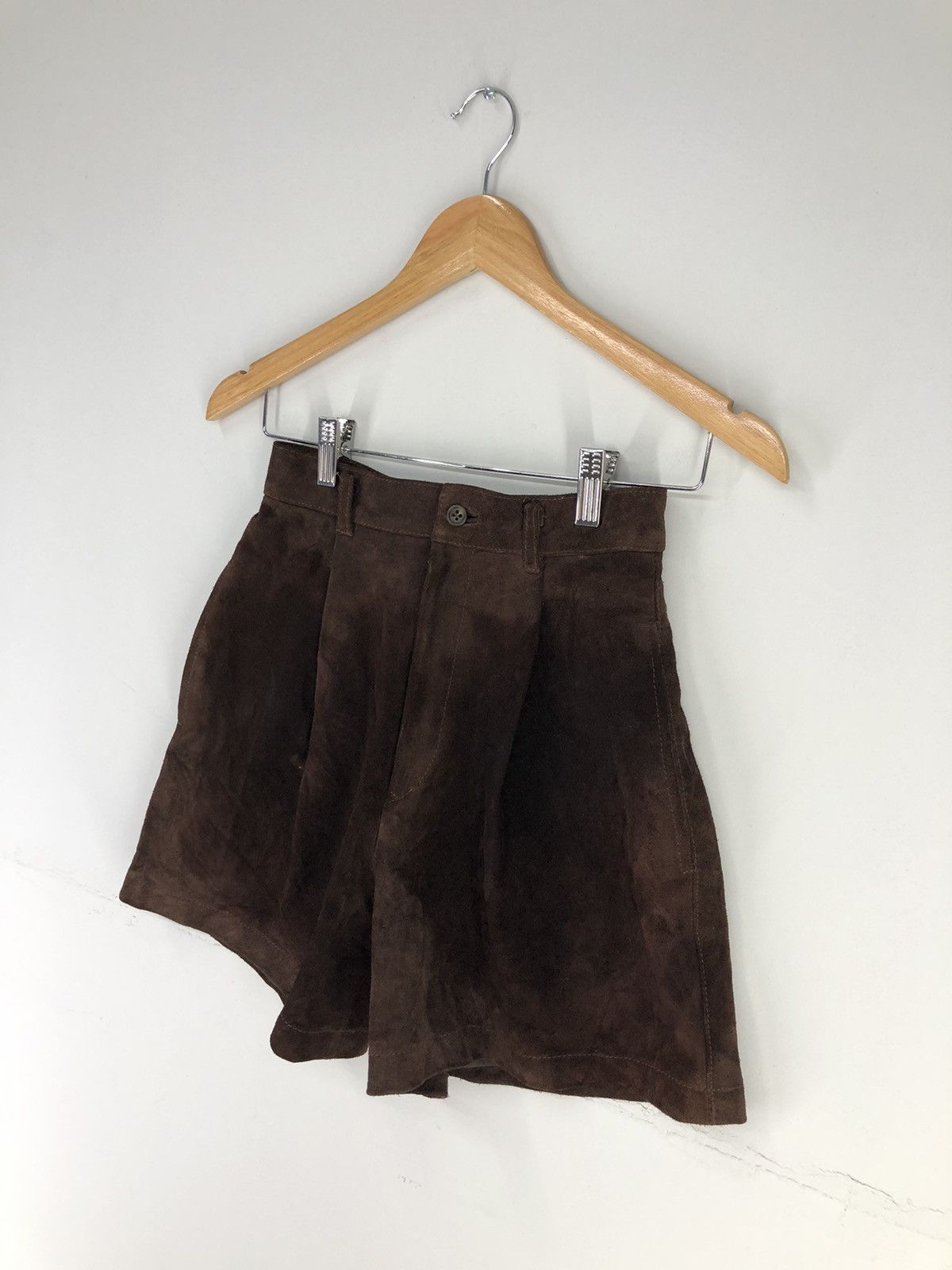 Leather Vintage Cow Leather Short Pants Size 23" - 4 Thumbnail