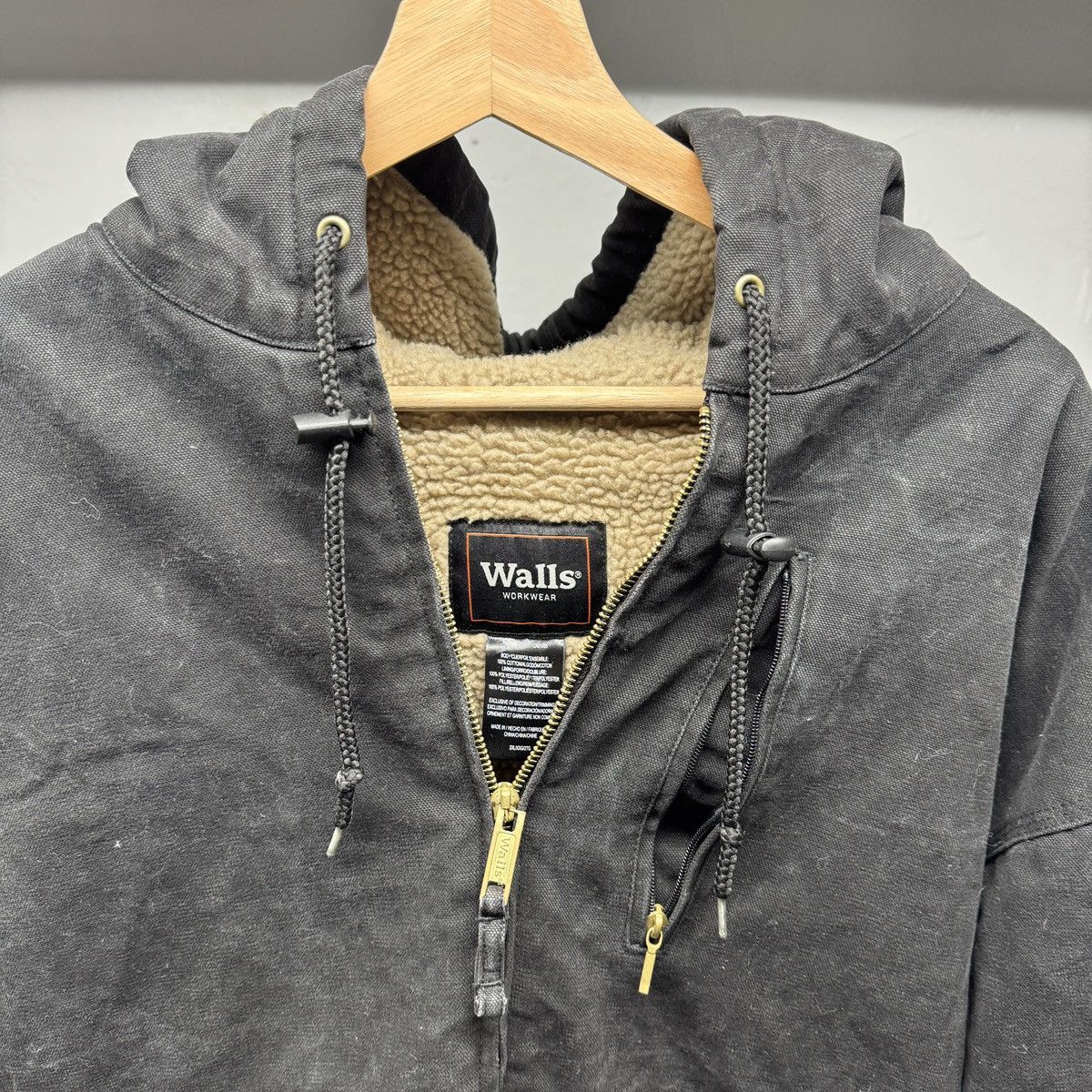 Vintage Hooded Zip Up Sherpa Lined Work Jacket ERD Grunge Faded Size US XXL / EU 58 / 5 - 4 Thumbnail