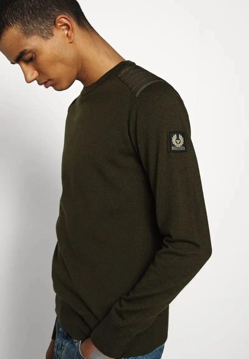 Bellstaf Wool Sweater Military stule with patch