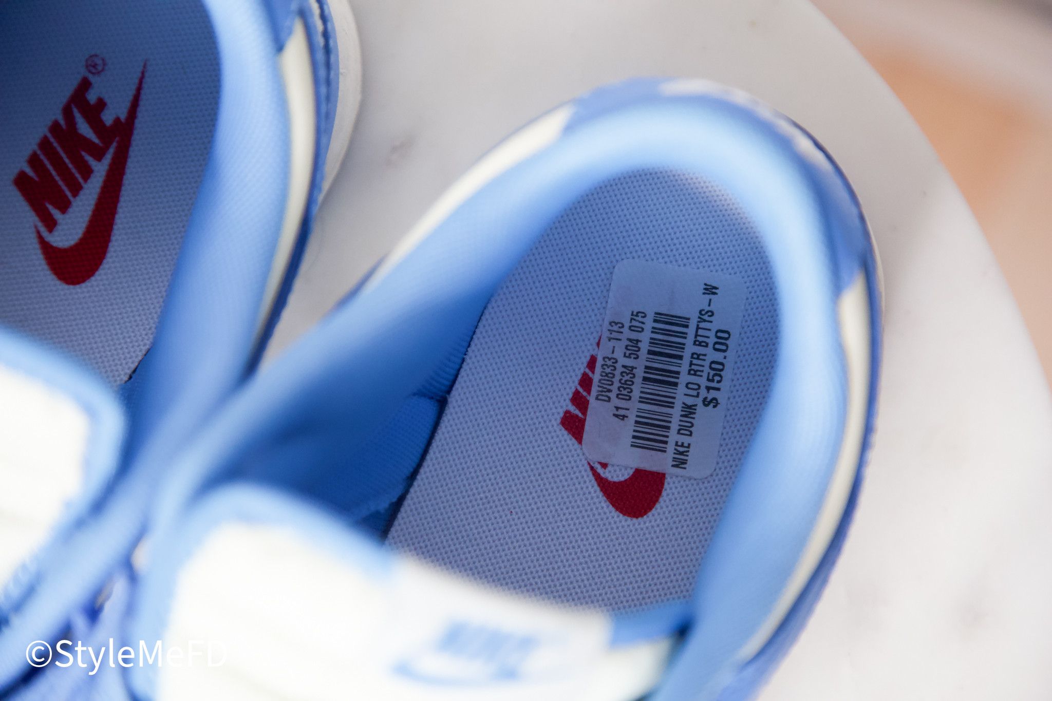 Nike NIKE OFF-WHITE & BLUE DUNK LOW RETRO SNEAKERS Size US 8.5 / EU 41-42 - 6 Thumbnail