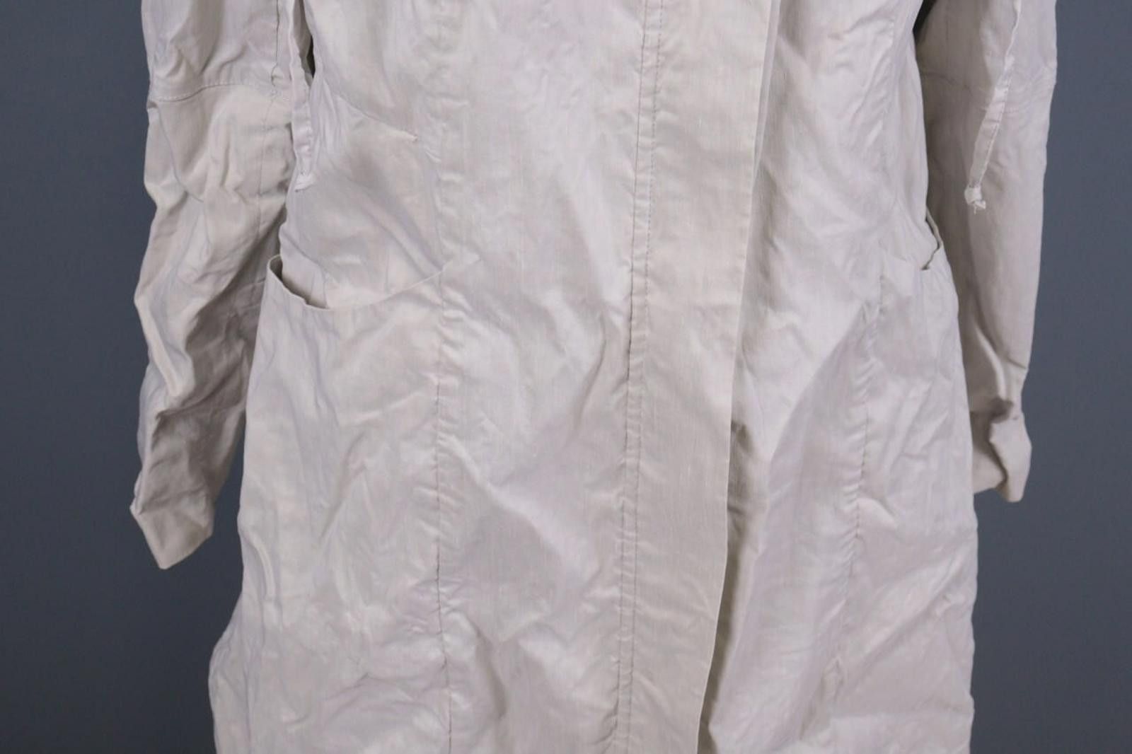 Designer Ladies Sarah Pacini Ivory Long Trench Coat Jacket Size M / US 6-8 / IT 42-44 - 6 Thumbnail