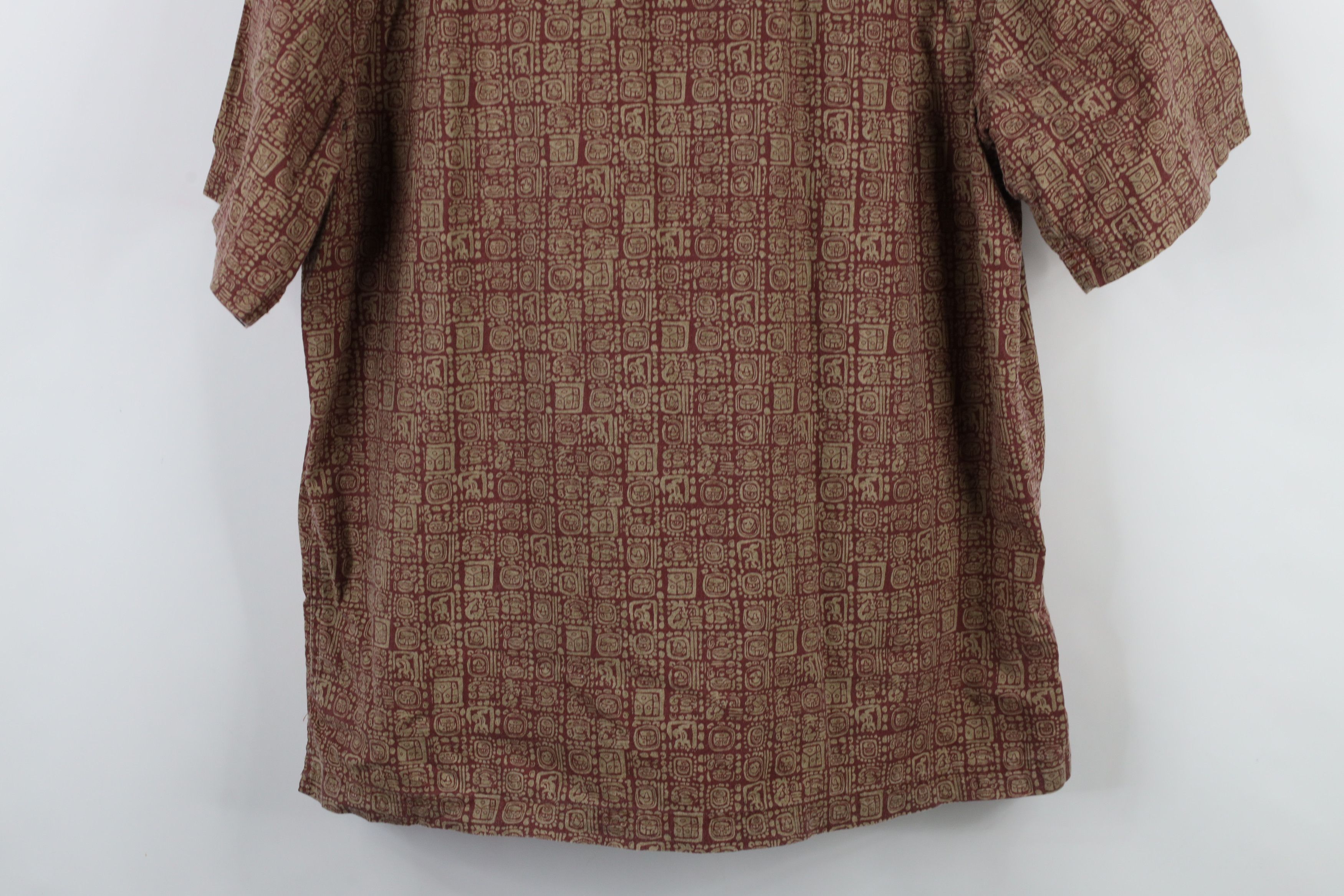 L.L. Bean × Vintage Vintage 90s LL Bean Abstract Looped Collar Button Shirt Red Size US M / EU 48-50 / 2 - 11 Thumbnail