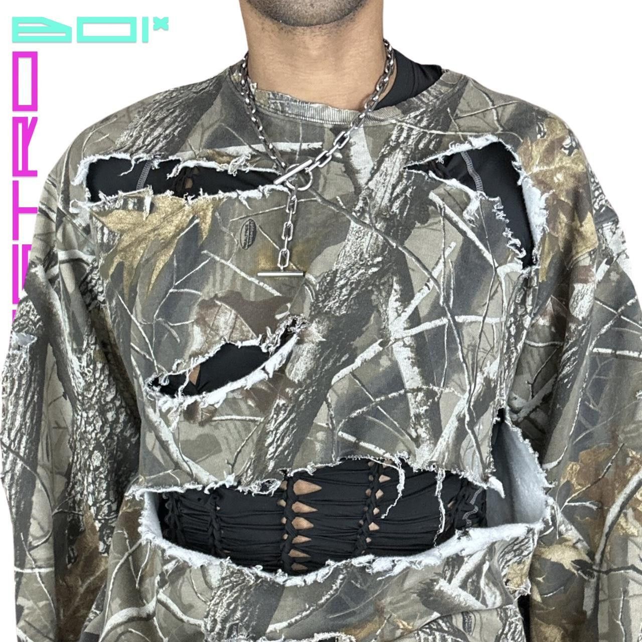 Other ASTROBOI* Brown Real Tree Camo Ripped Sweatshirt_ XL Size US XXL / EU 58 / 5 - 3 Thumbnail