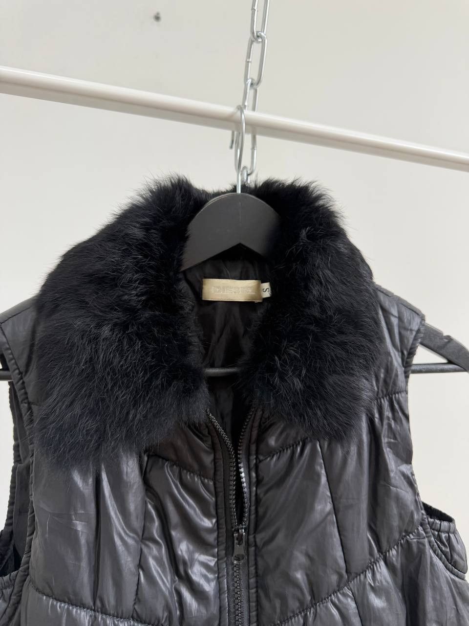 Archive Vest Diesel Army Multi-Zip Faux Fur Retro Style Y2K