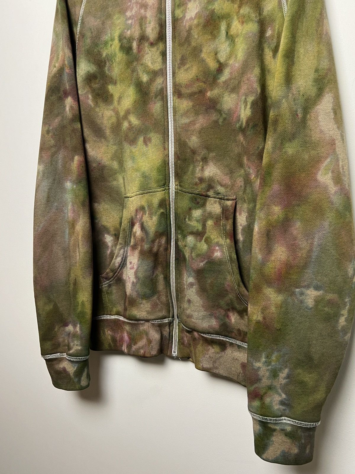 acne y2k full zip gimp camo tie dye solid hoodie