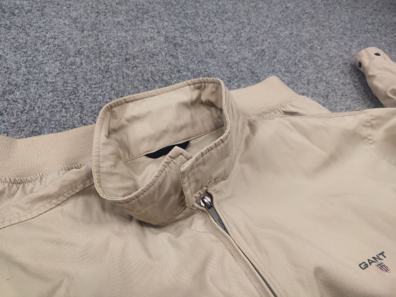 Gant Gant Classic Logo Beige Zip Bomber Jacket Vintage Style Size US L / EU 52-54 / 3 - 8 Thumbnail