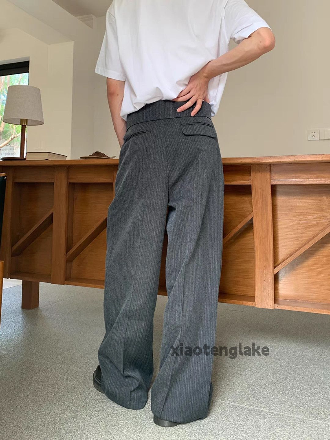 Designer Unisex utility loose baggy cleanfit yuppie pleated pants Size US 32 / EU 48 - 3 Thumbnail