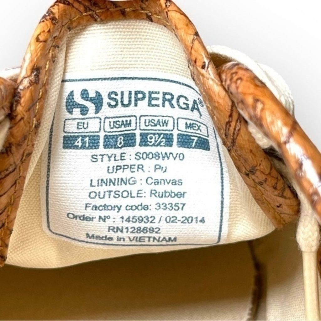 Superga SUPERGA Shiny Cork Sneakers NWOT, Unisex Size EU 41 Size US 9 / IT 39 - 8 Thumbnail