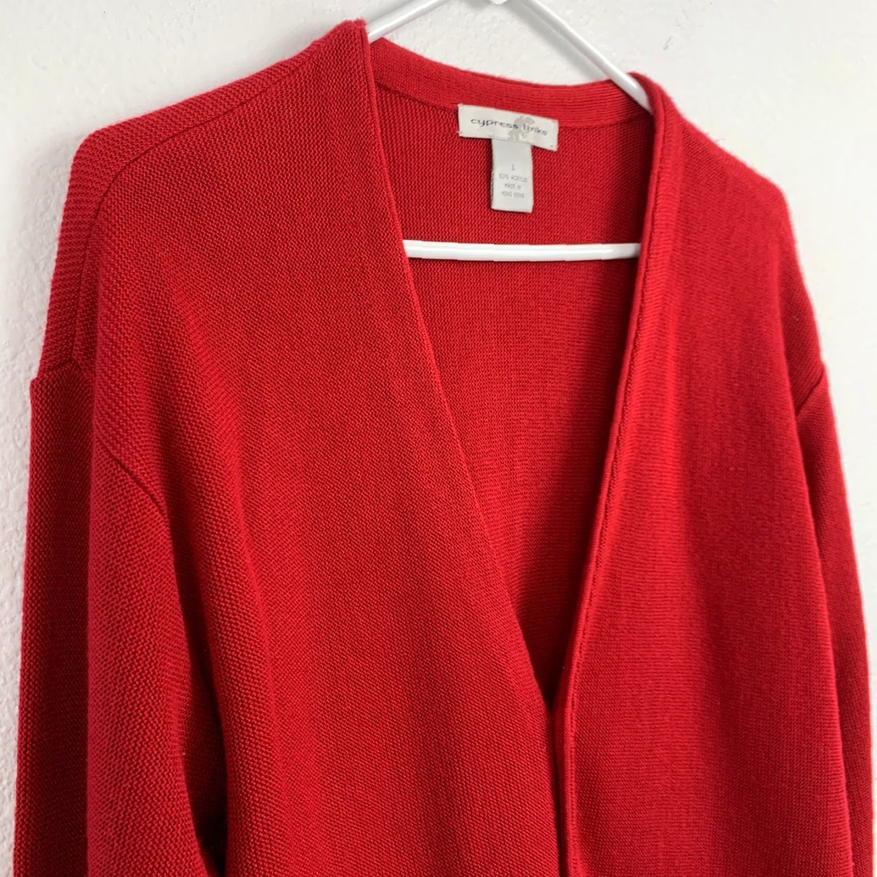 Vintage VINTAGE Cypress Links Cardigan Shirt Mens Large Red 1990s Knit 100% Acrylic Grunge Vintage sizing varies Light wash wear pilling Friday? Size US L / EU 52-54 / 3 - 2 Thumbnail