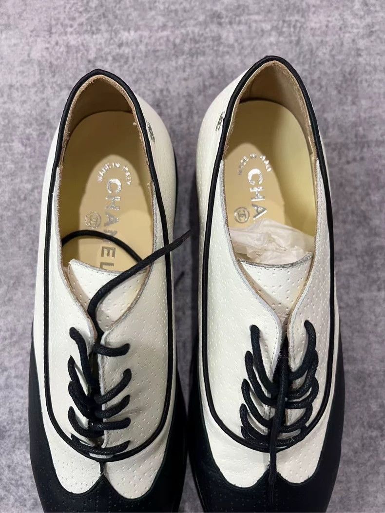 Chanel Chanel Black and White Derby Shoes -2505 Size US 11 / EU 44 - 4 Thumbnail