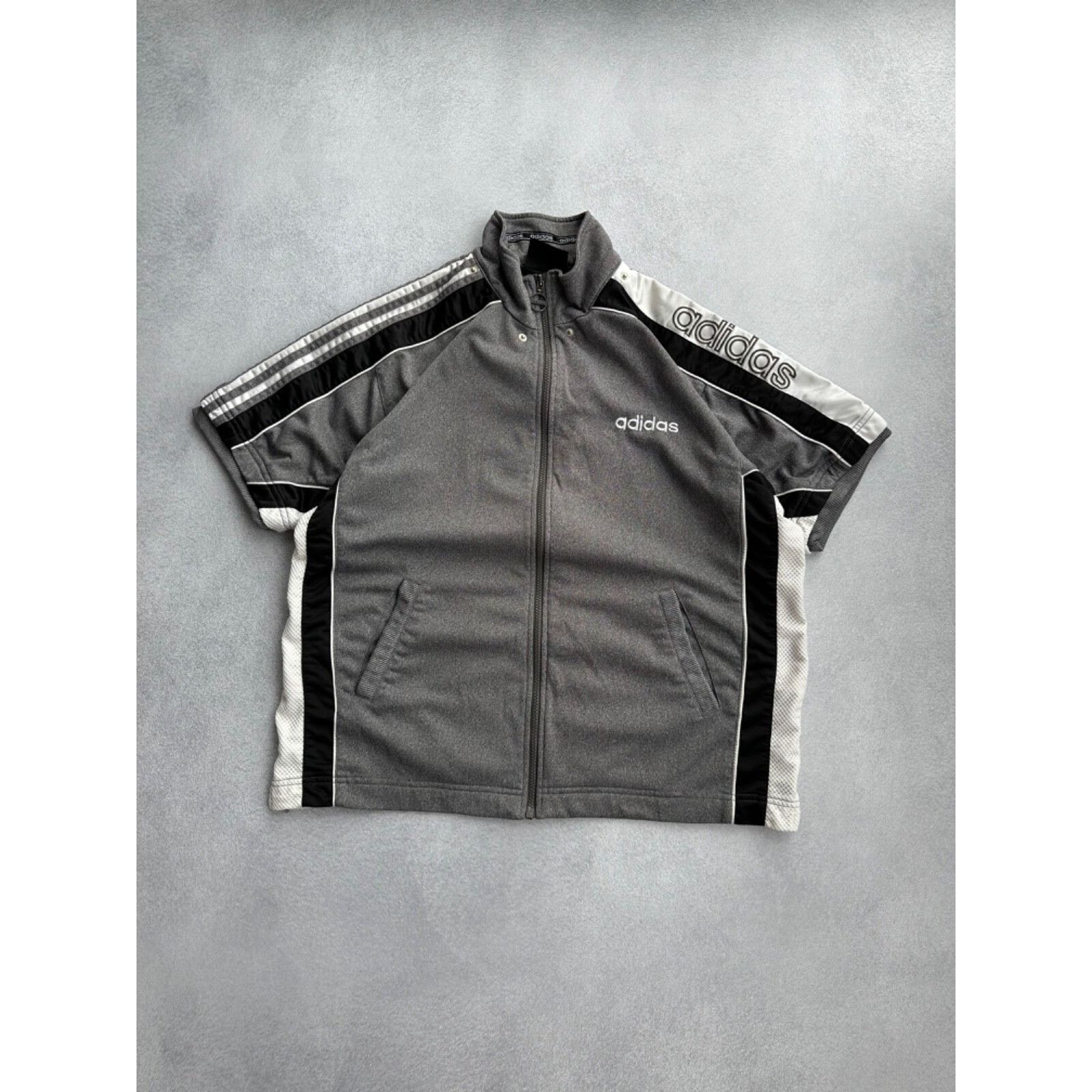 Adidas VTG Adidas Zip Overshirt Tee Size US S / EU 44-46 / 1 - 1 Thumbnail